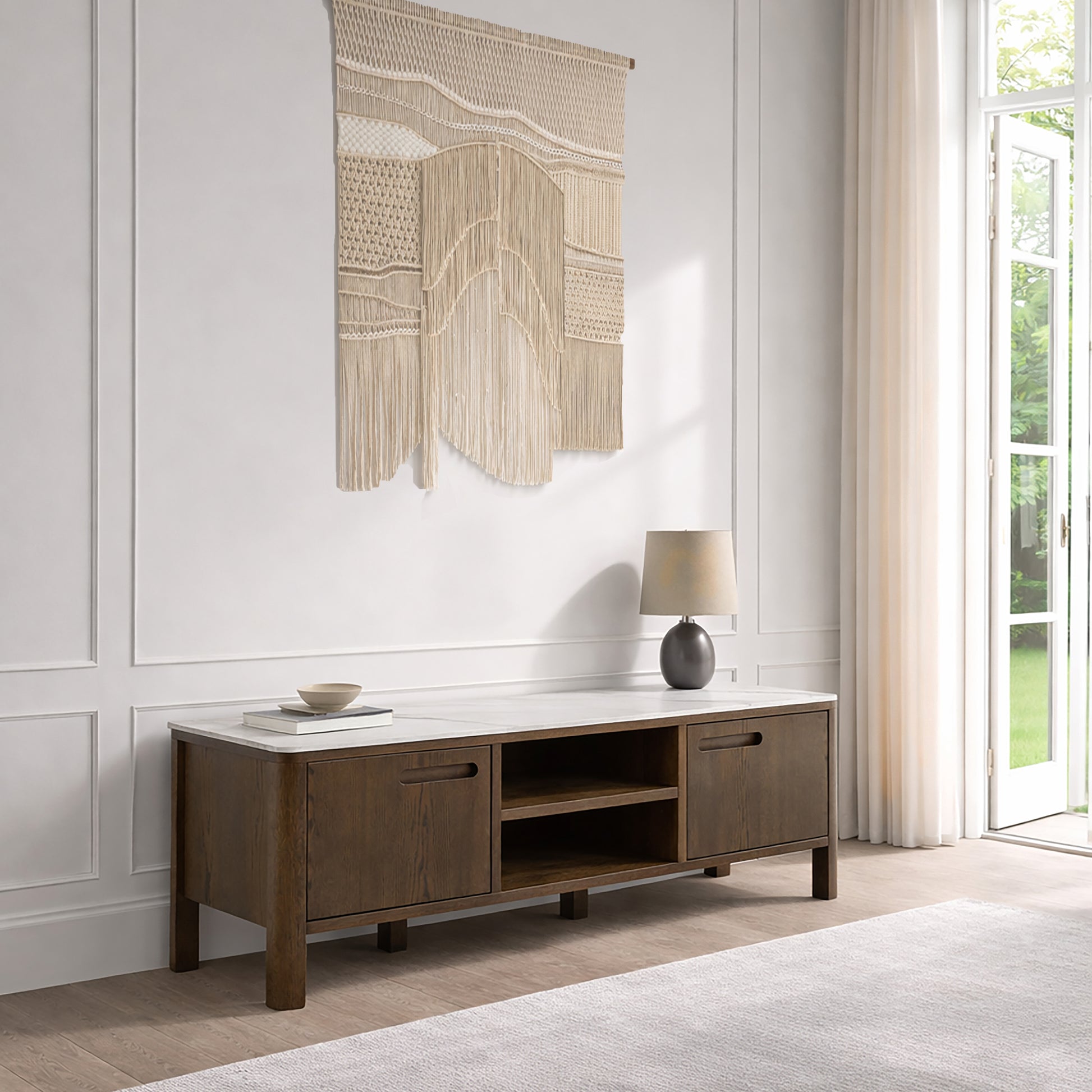 Southampton TV Unit 2 Doors 1 Shelf in Ceramic Cream