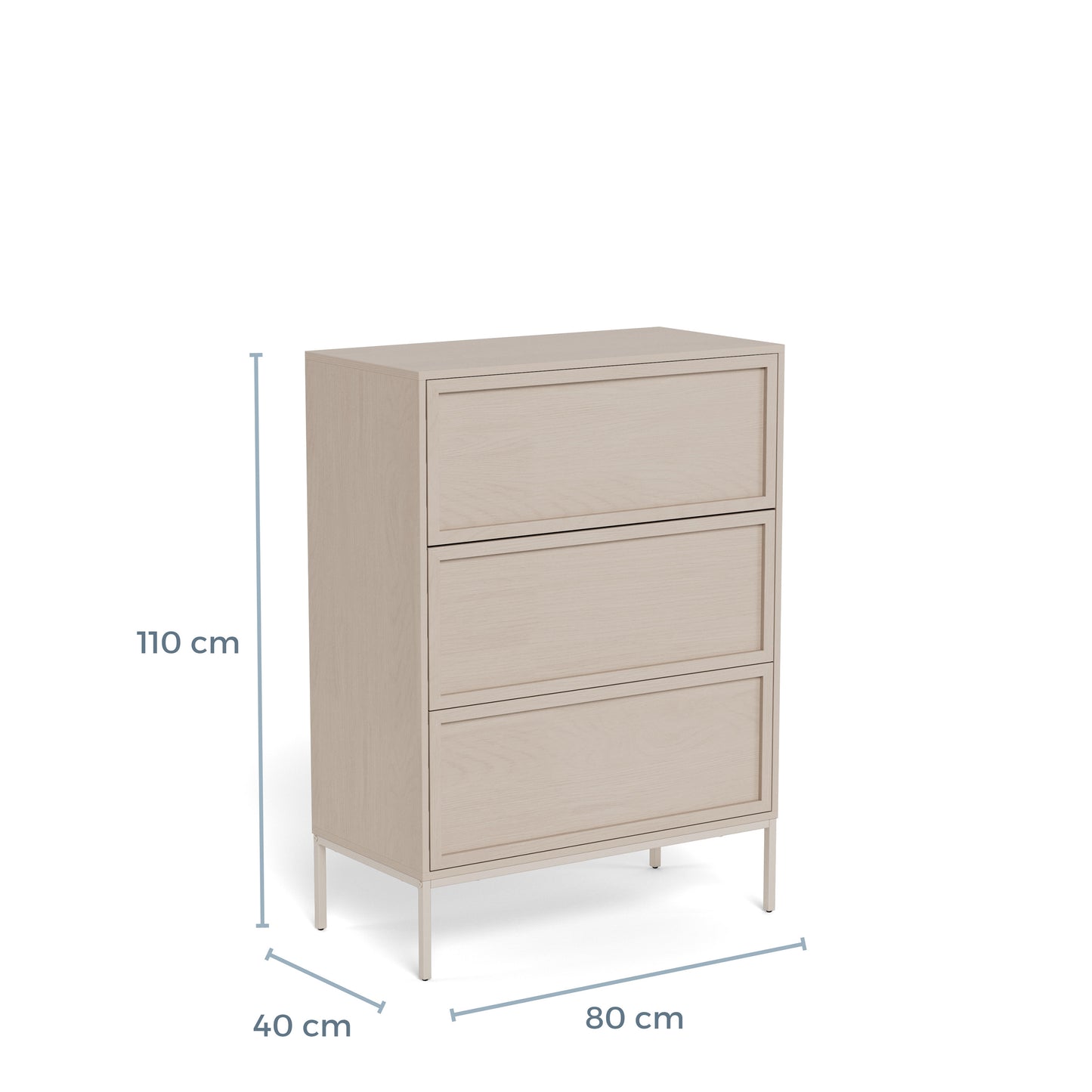 Palmdale 3 Drawer Chest in Grey