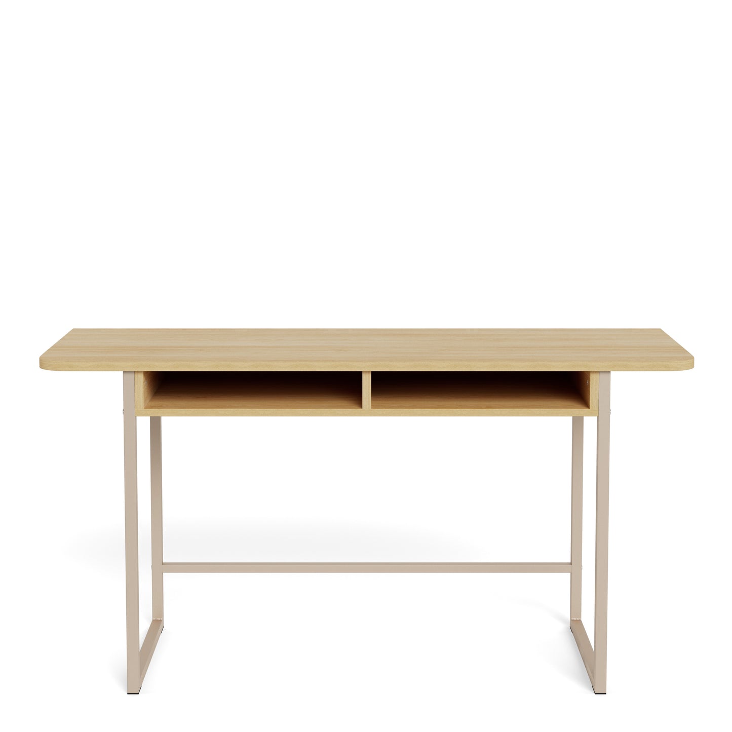Darlington Console Table With 2 Open Shelves and Oak Top
