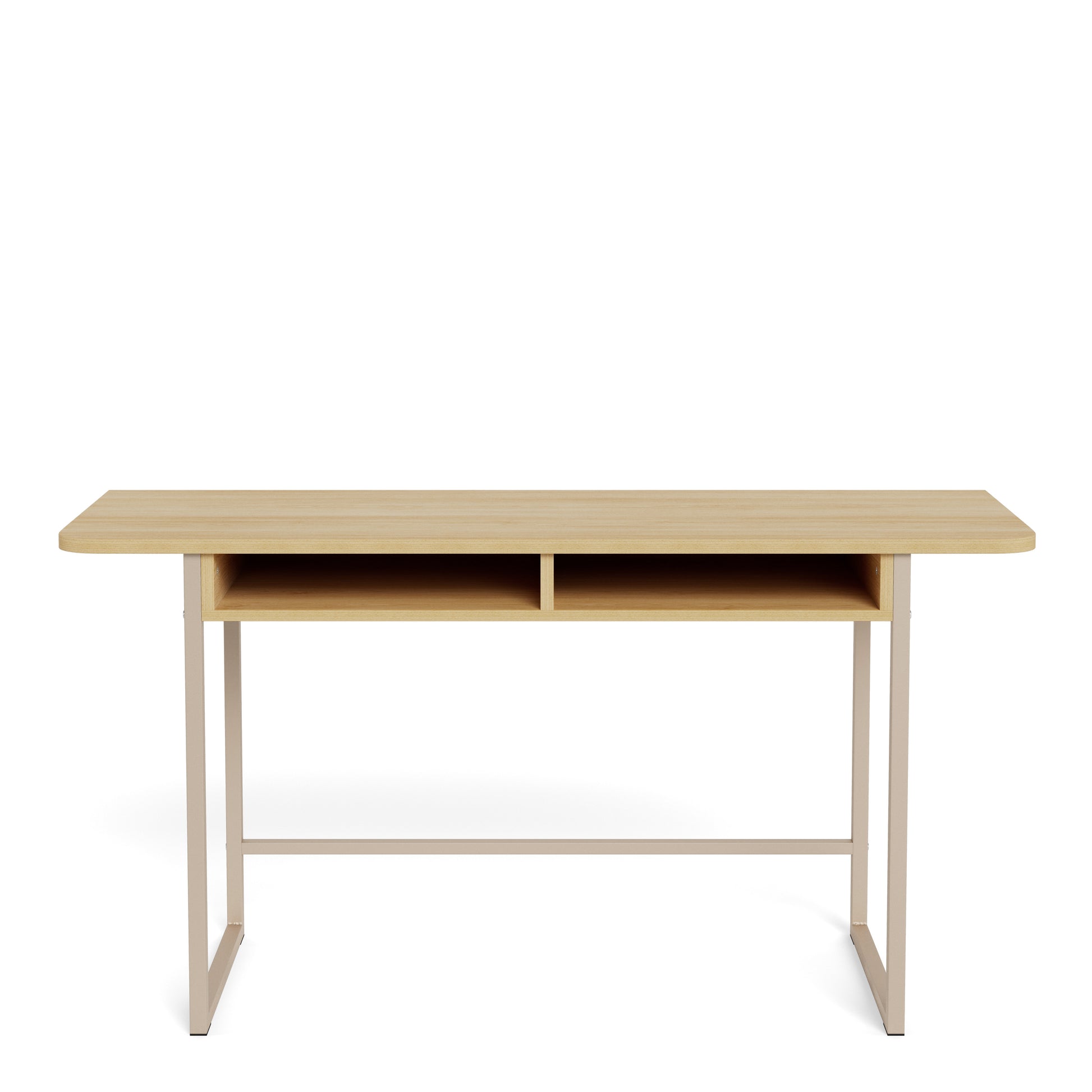 Darlington Console Table With 2 Open Shelves and Oak Top