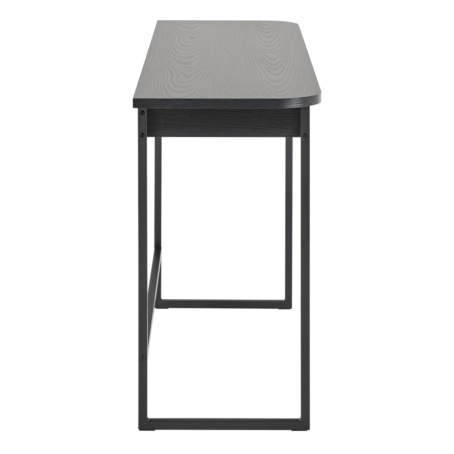 Darlington Console Table With Open Shelf and Oak Top in Black