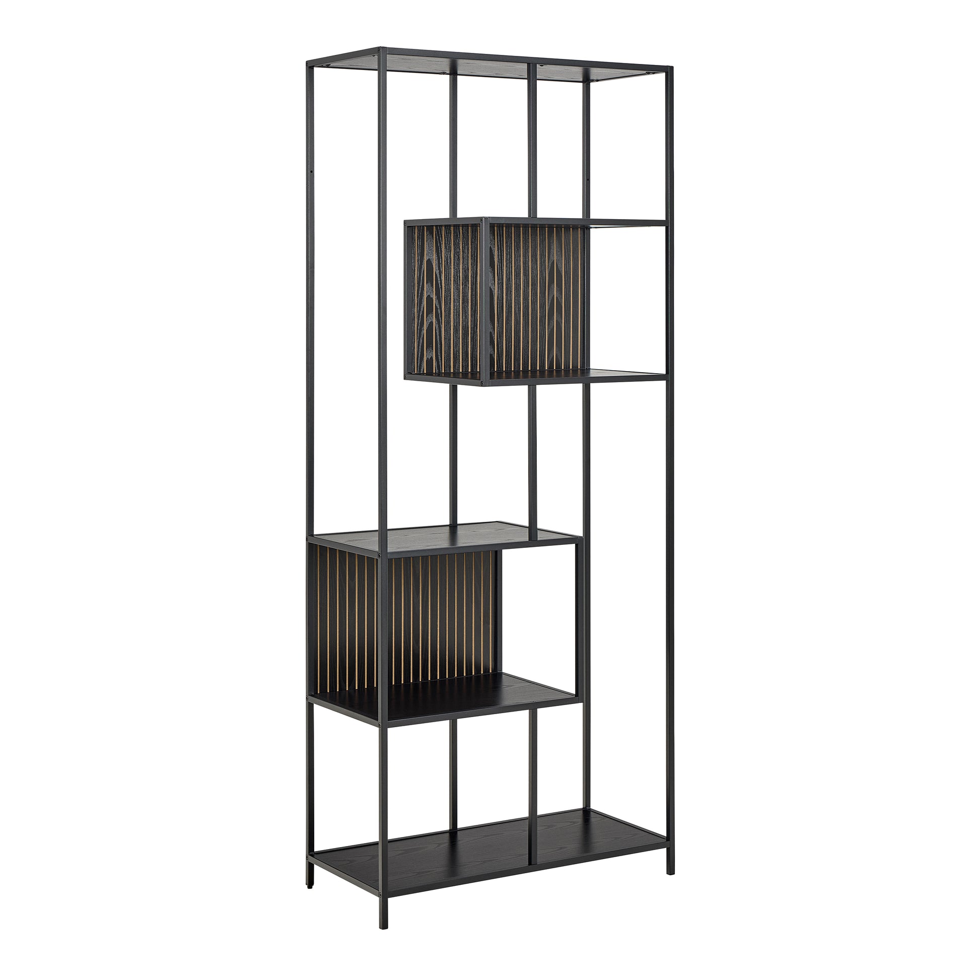 Seaford Bookcase with 5 Shelves in Black