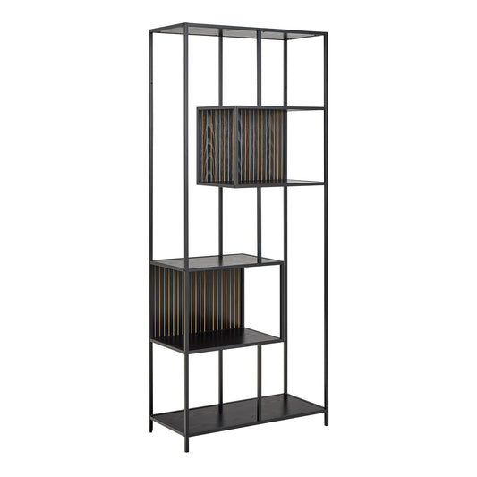 Seaford Bookcase with 5 Shelves in Black