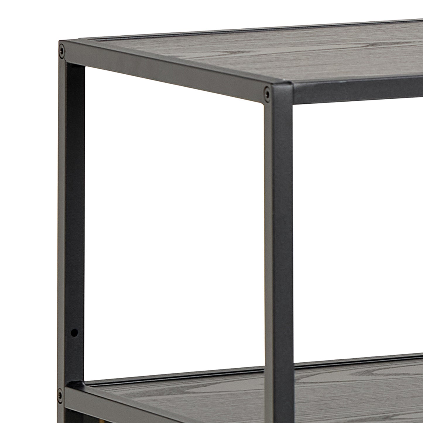Seaford Wide Ash Black Metal Bookcase With 4 Black Ash Shelves