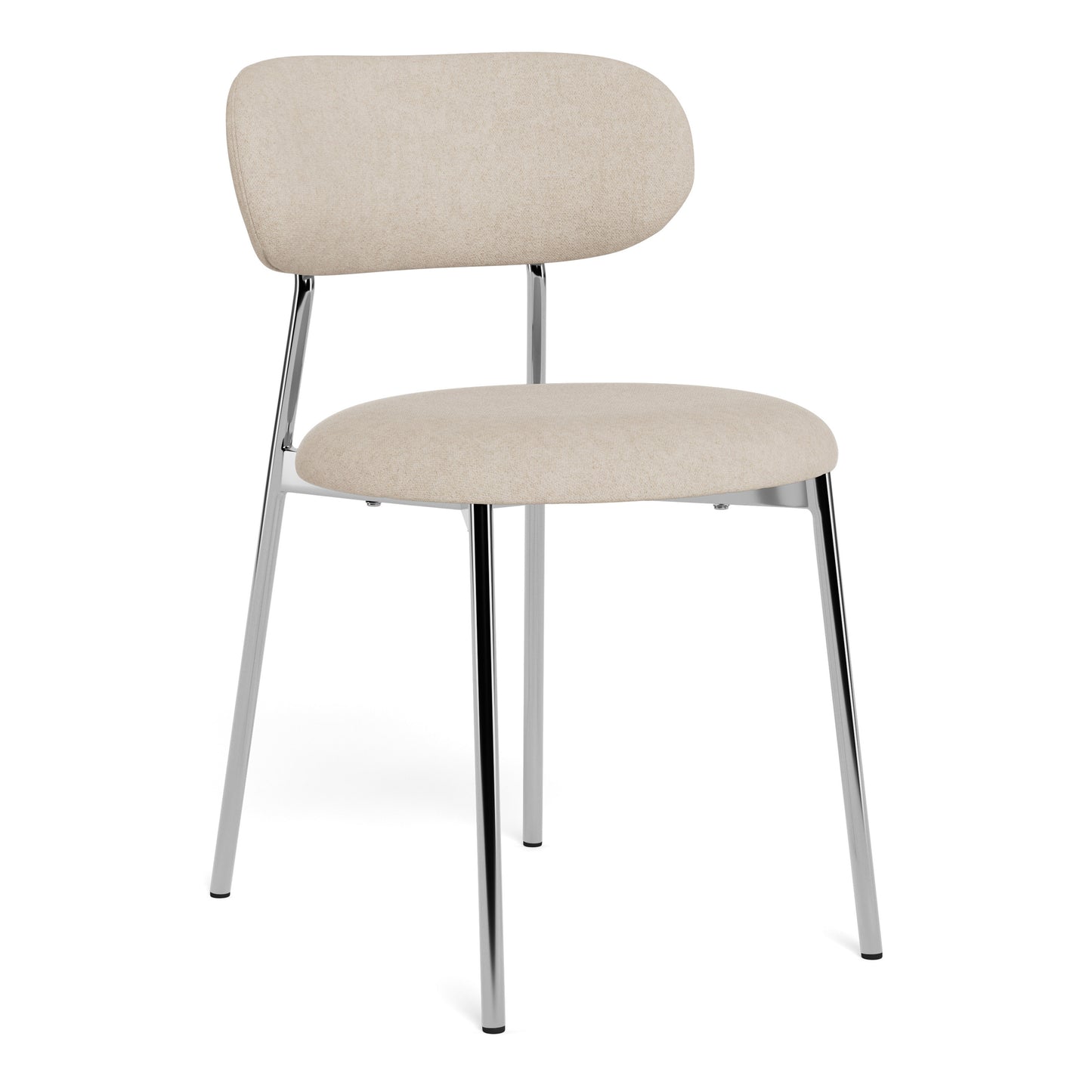 Lyric Dining Chair in Sand Fabric & Chrome Base (Set of 2)
