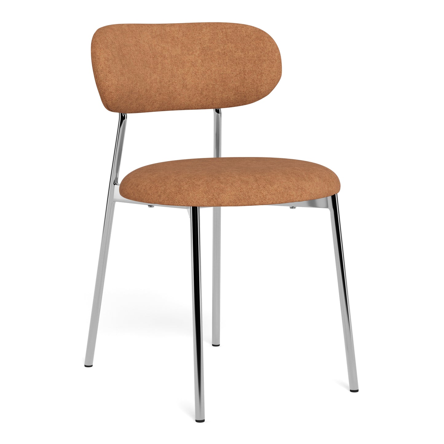 Lyric Dining Chair in Terracotta Fabric & Chrome Base (Set of 2)