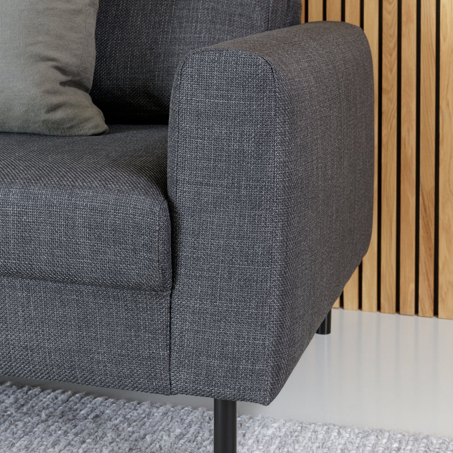 Omaha 3 Seater Sofa in Dark Grey Basel Fabric