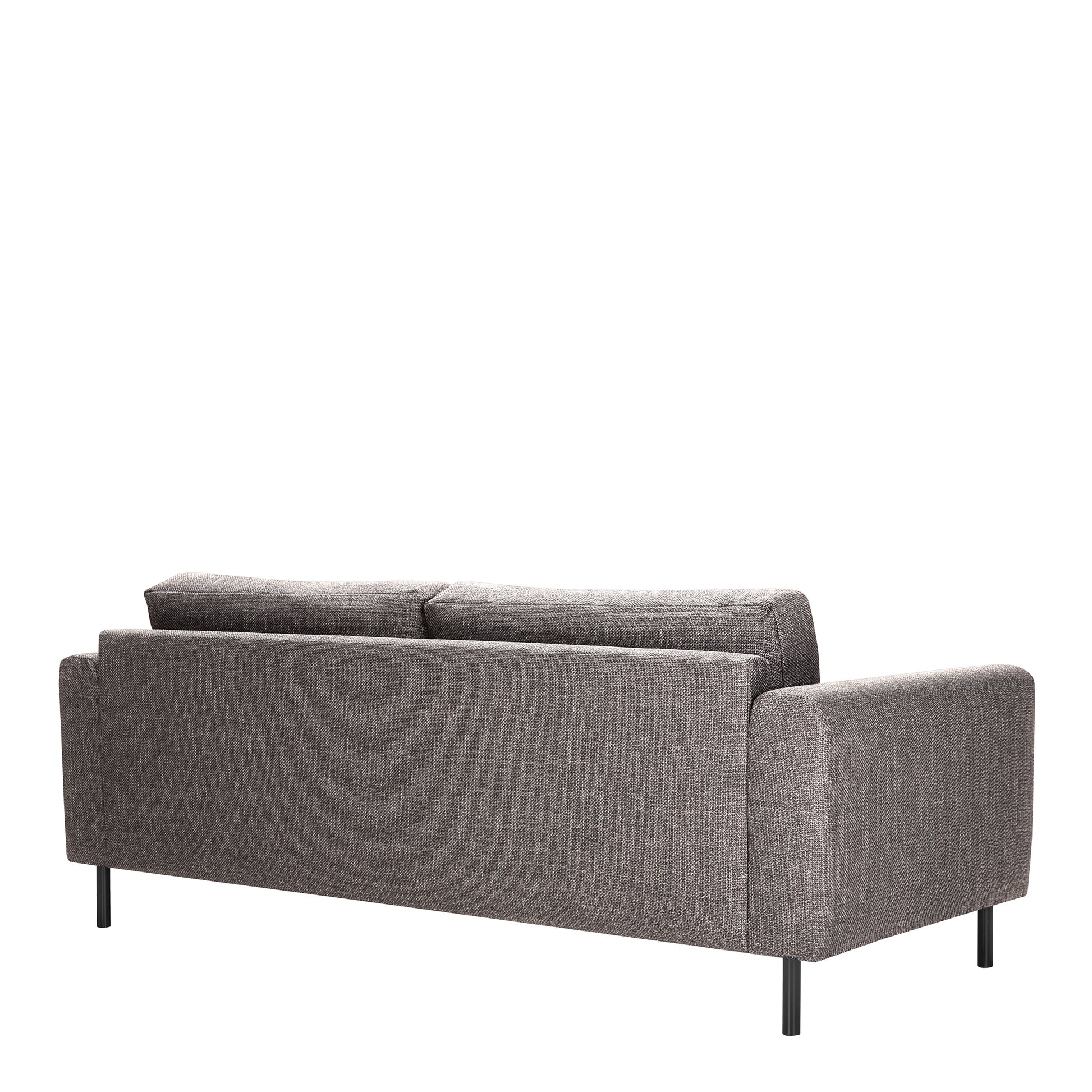 Omaha Set of 2 x 3 Seater Sofas in Basel Light Grey Brown Fabric