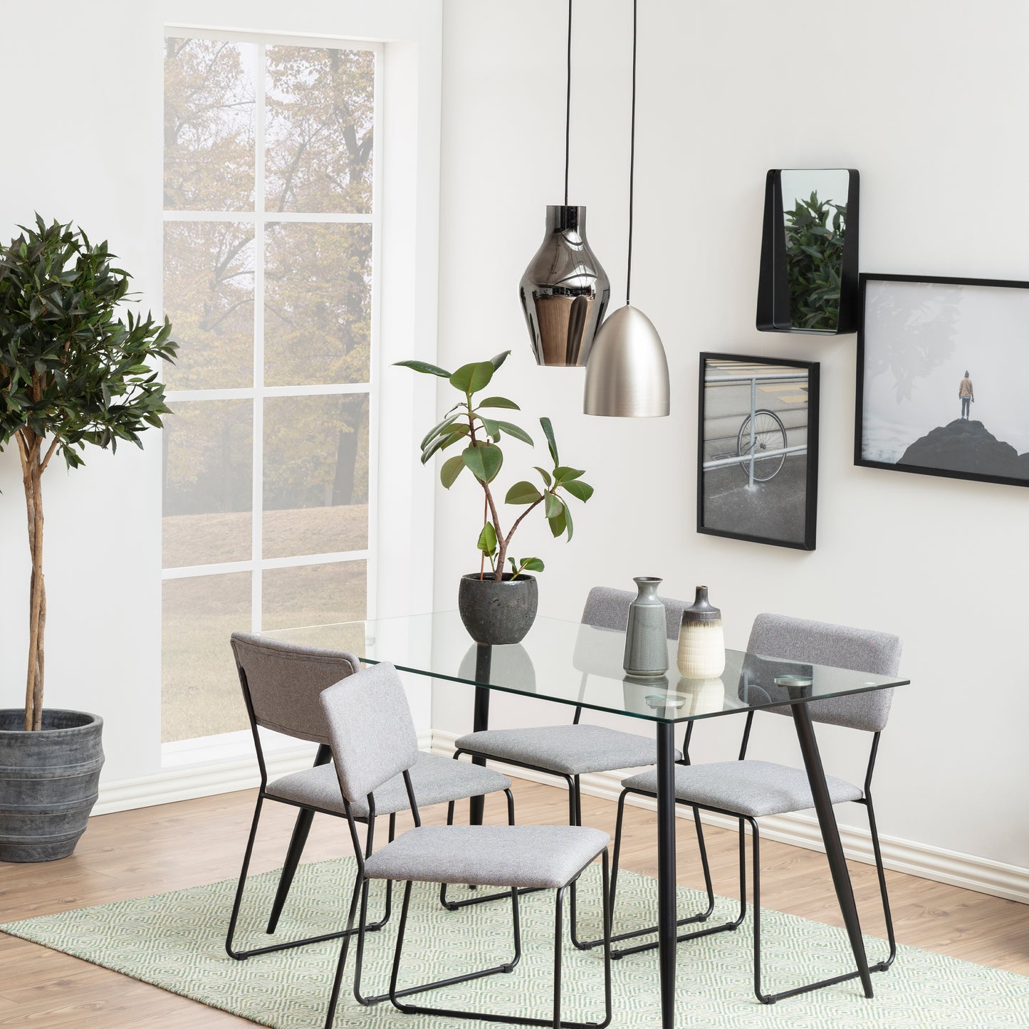 Wilma Dining Table with Glass Top 140x80cm