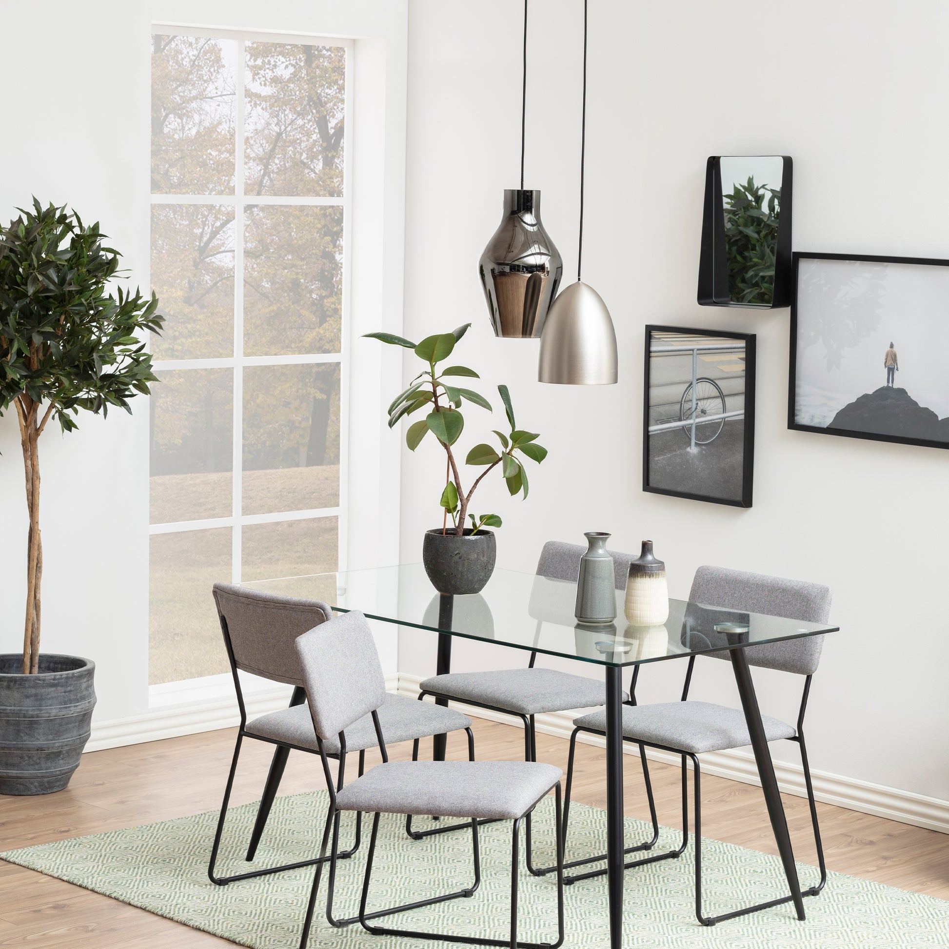 Wilma Dining Table with Glass Top 140x80cm