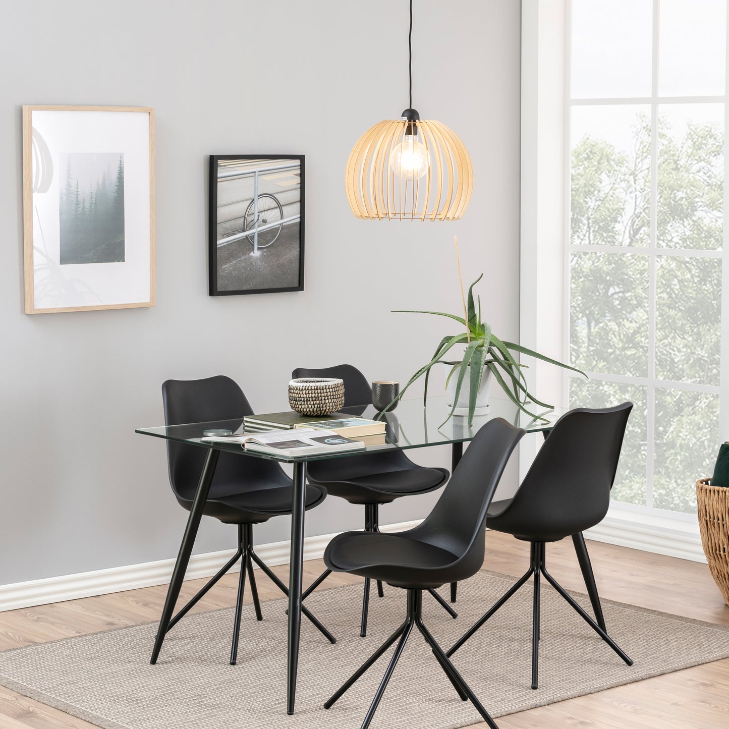 Wilma Dining Table with Glass Top 140x80cm
