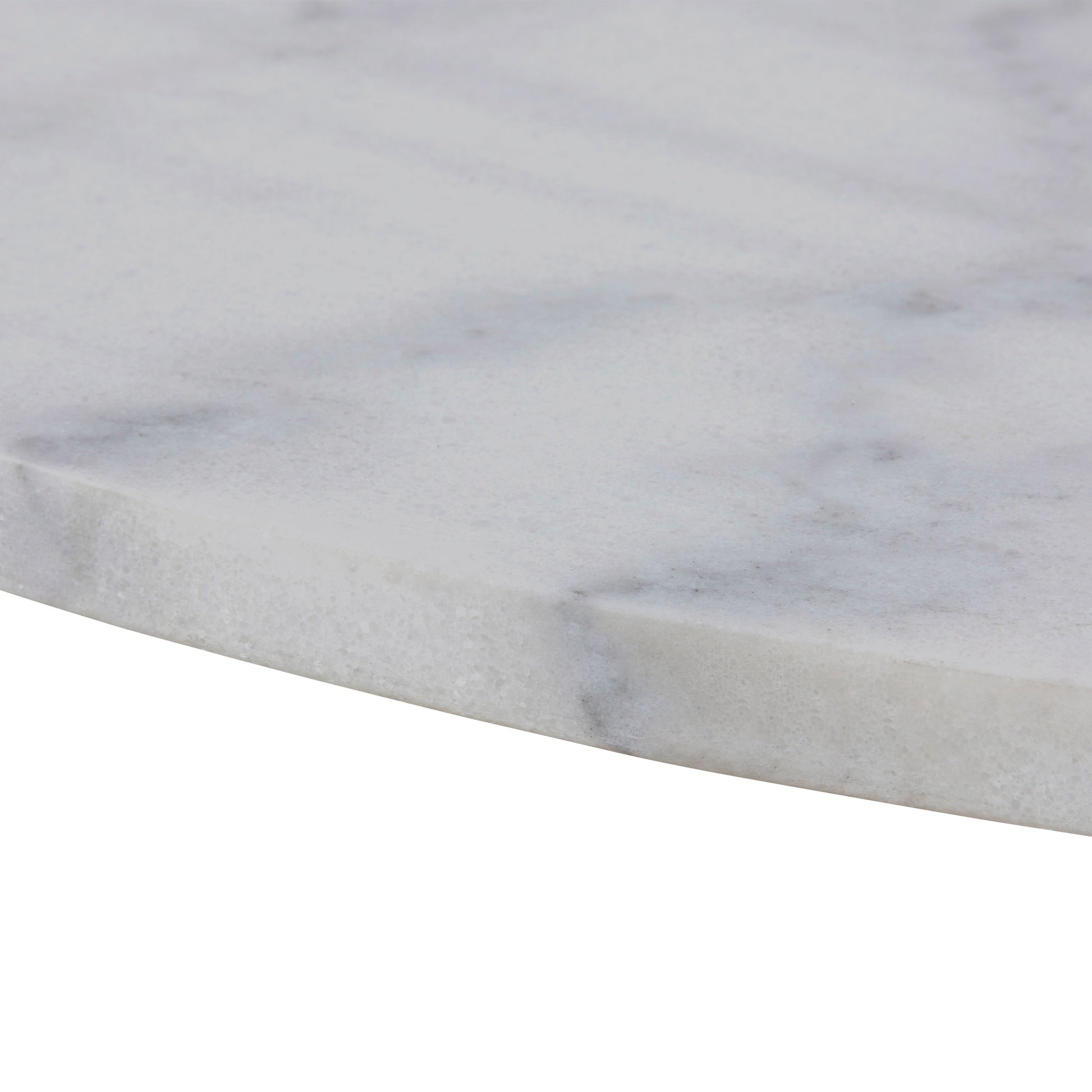 Tarifa Round Dining Table with White Polished Marble Top and Black Base 110cm