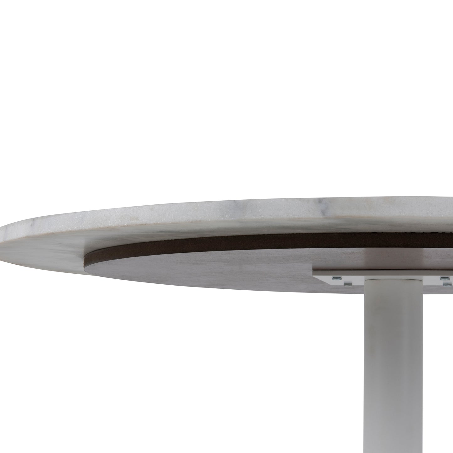 Tarifa Round Dining Table with White Polished Marble Top and White Base 110cm