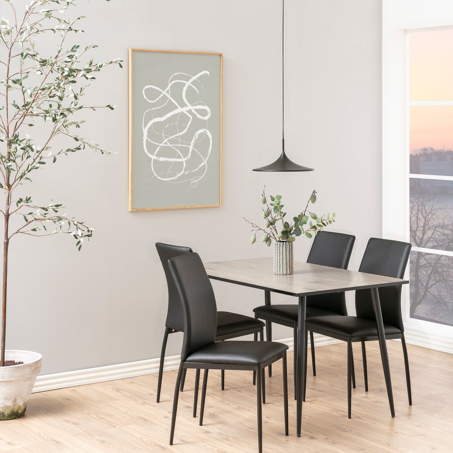 Wilma Dining Table with White Oak Top & Black Legs 120x80cm