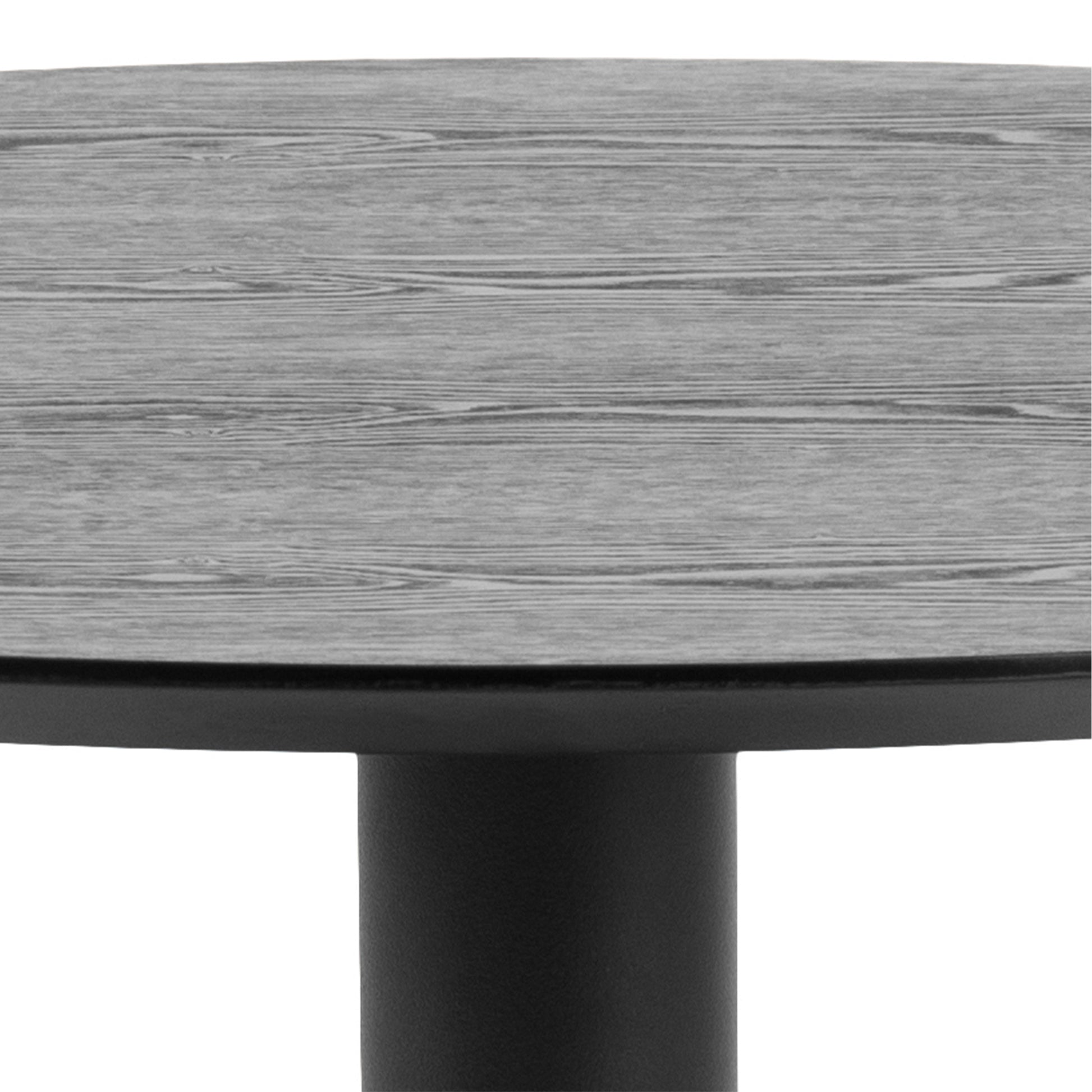 Ibiza Small Round Caf� Table with Black Ash Top and Matt Black Base