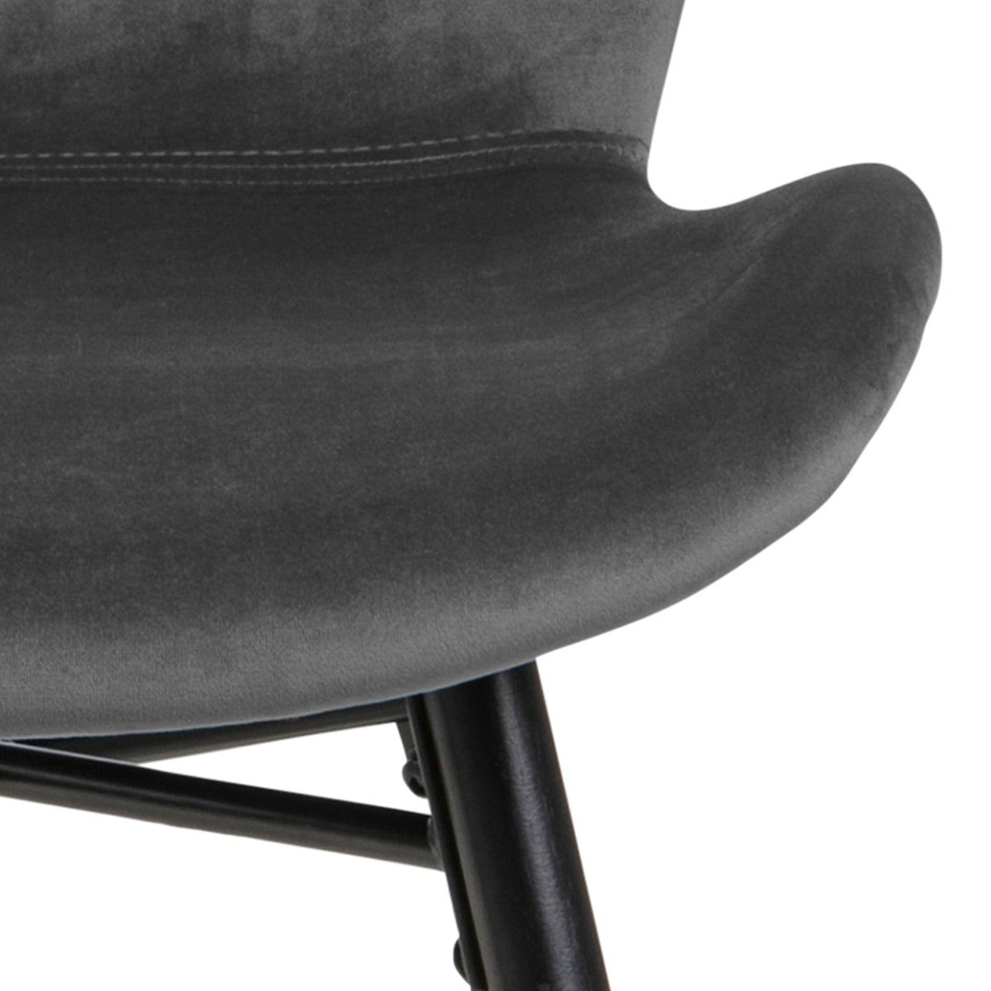 Corby Round Dining Table with White Polished Marble Top & Black Base includes 4 Batilda Dining Chairs in Dark Grey