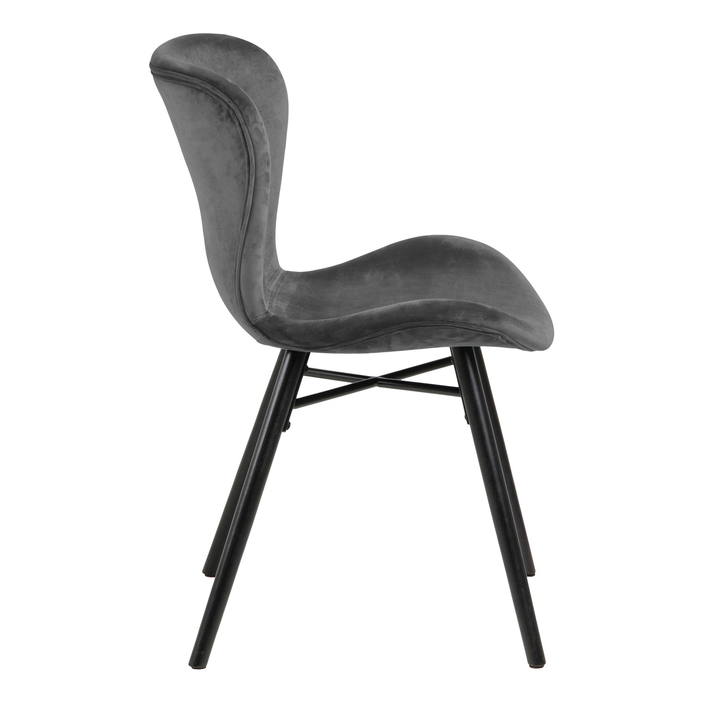 Corby Round Dining Table with White Polished Marble Top & Black Base includes 4 Batilda Dining Chairs in Dark Grey