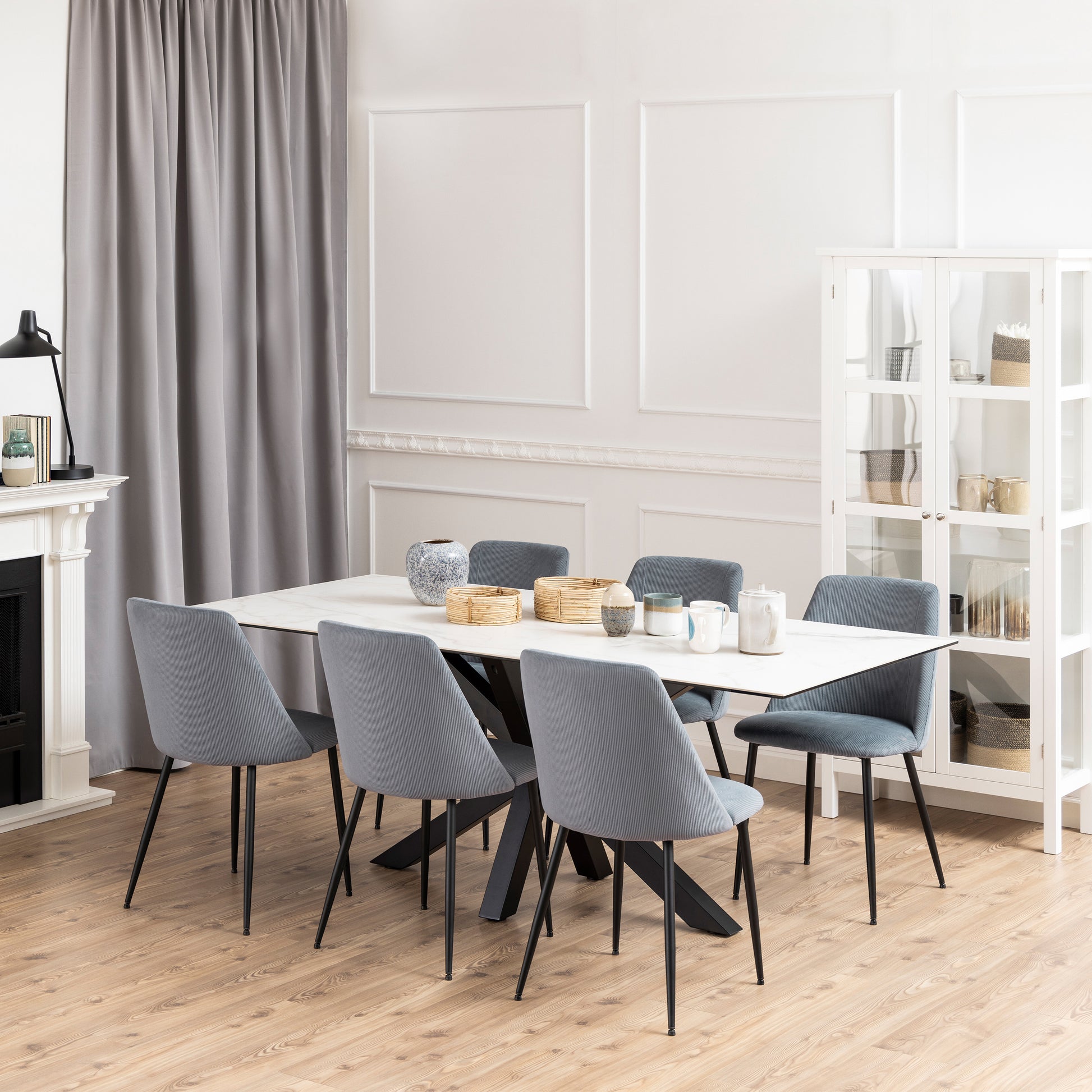 Heaven Dining Table with Ceramic White Top 200cm