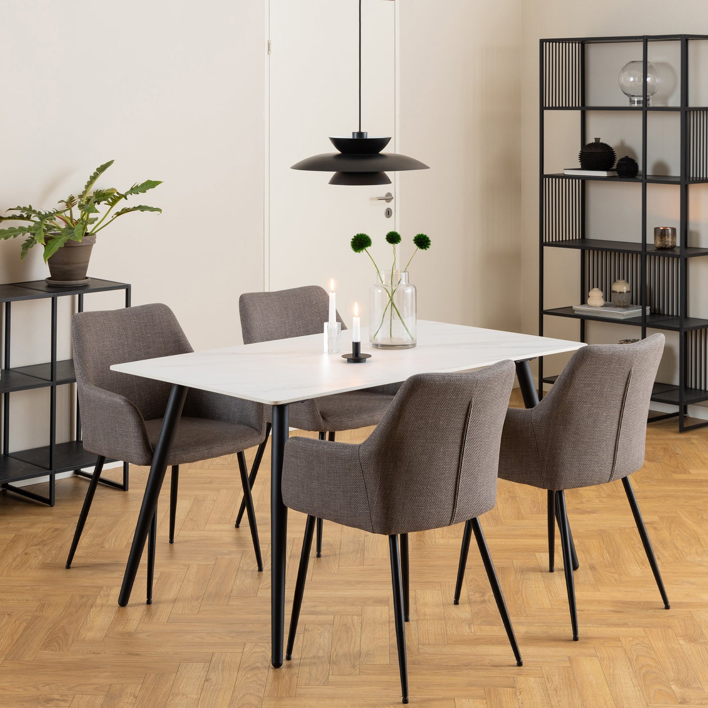 Wicklow Ceramic Dining Table in White 140x80cm