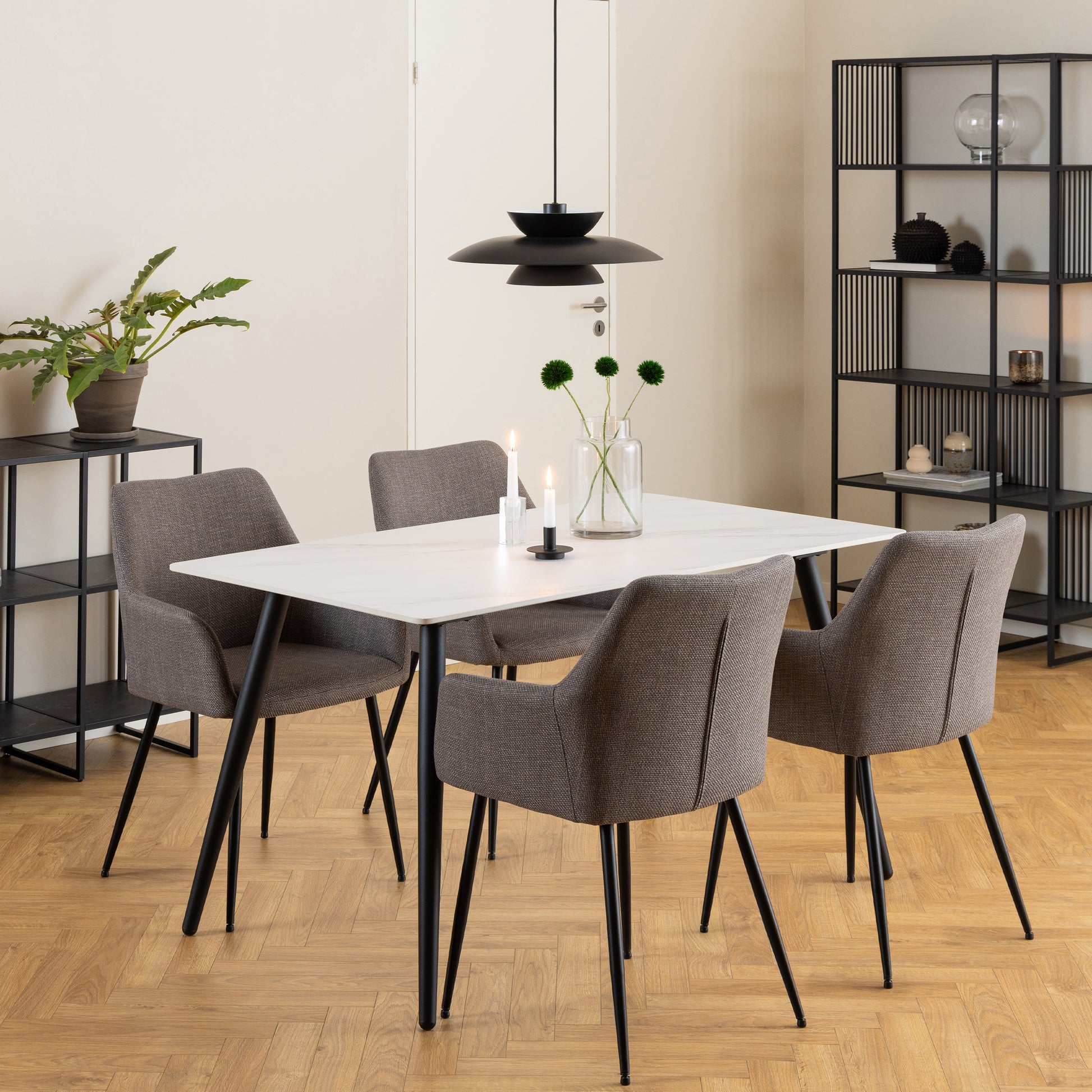 Wicklow Ceramic Dining Table in White 140x80cm