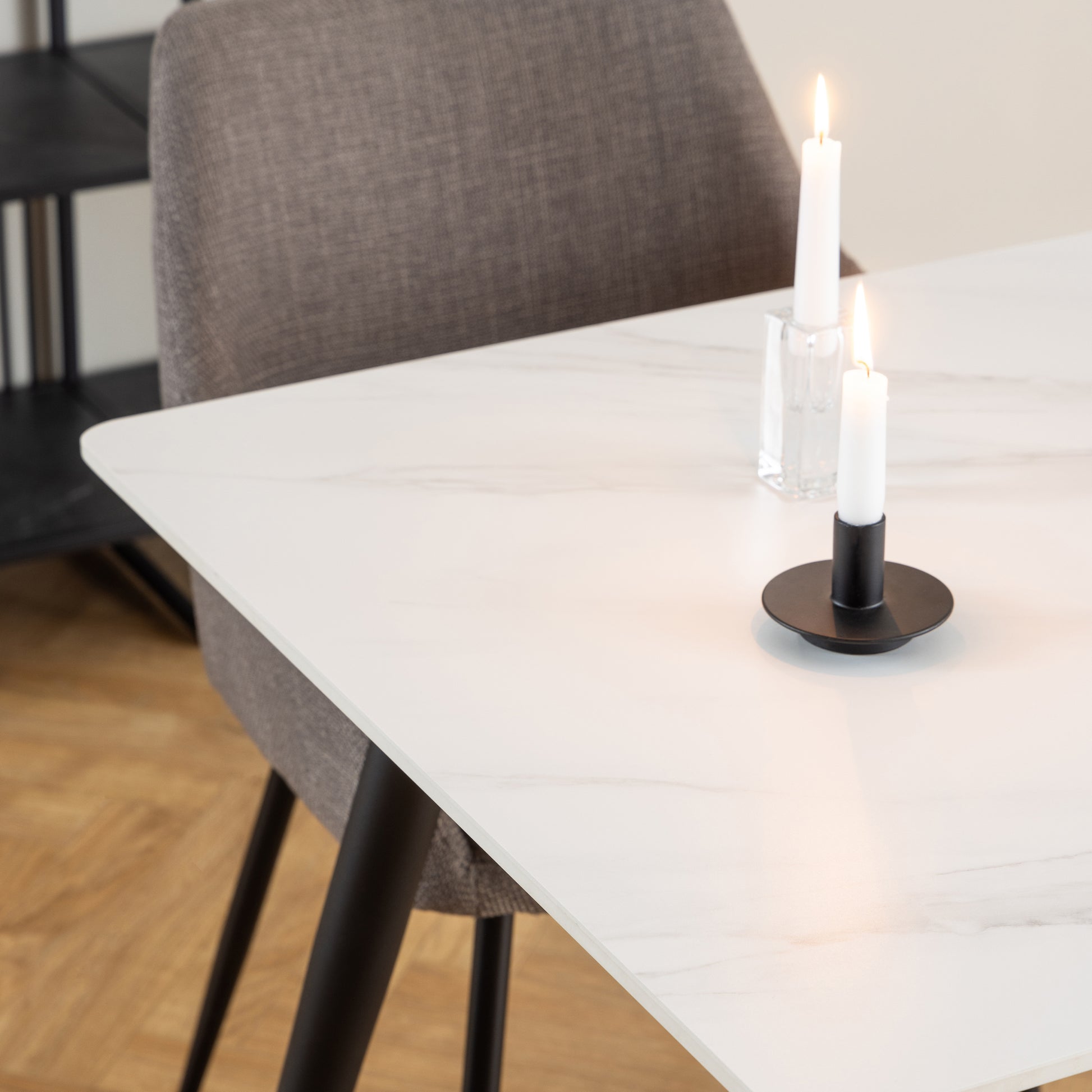 Wicklow Ceramic Dining Table in White 140x80cm