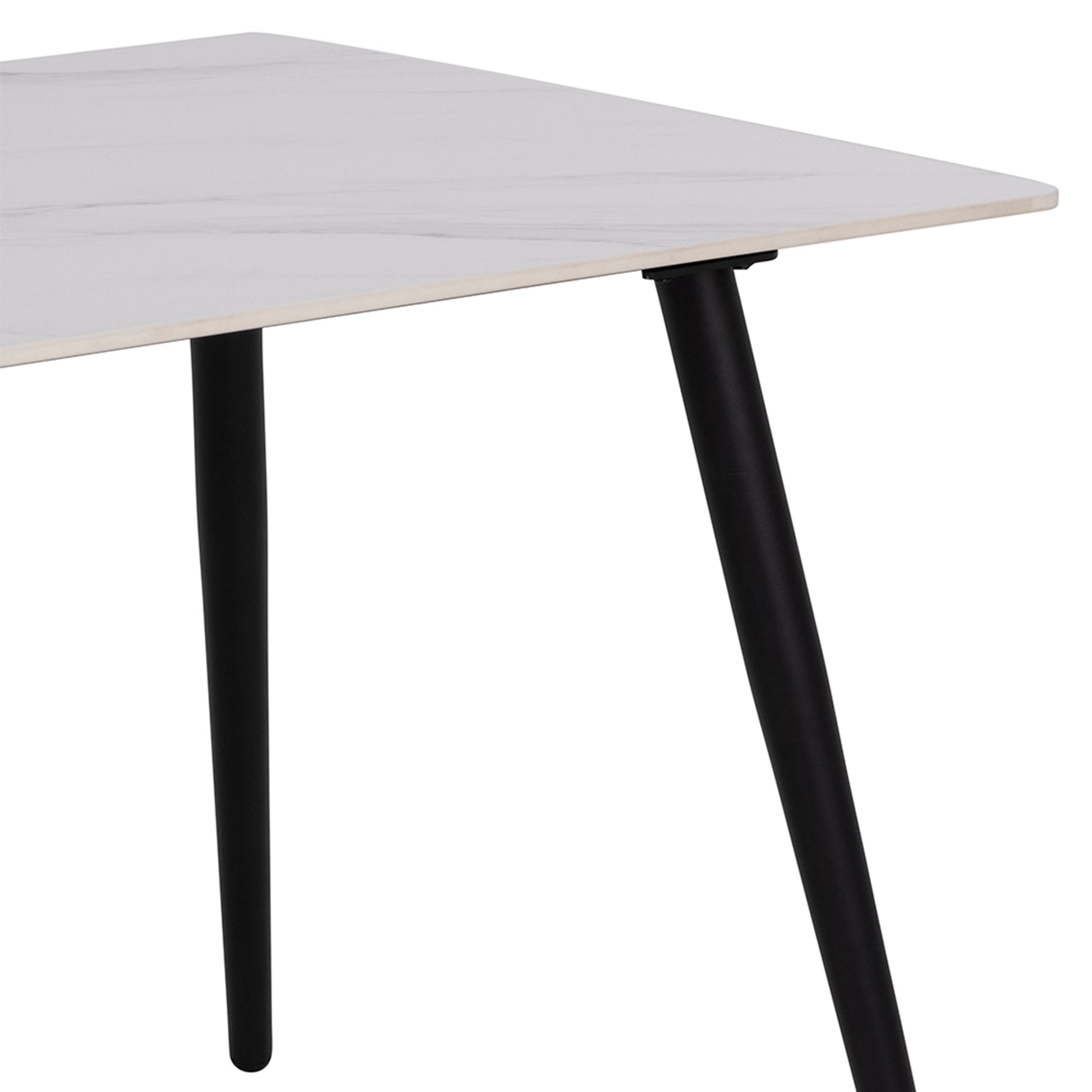 Wicklow Ceramic Dining Table in White 140x80cm