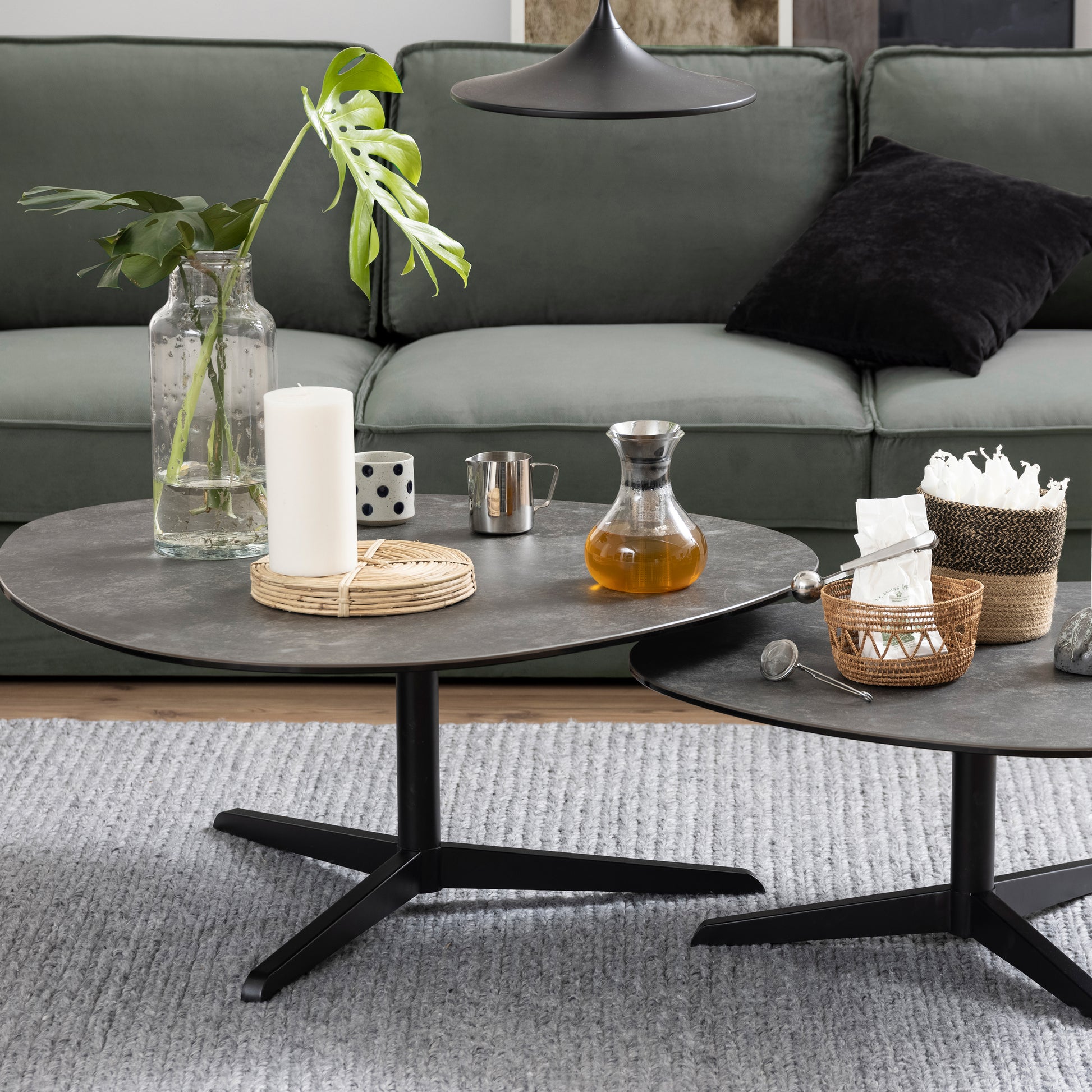 Barnsley Black Ceramic Coffee Table 100x95x41 cm