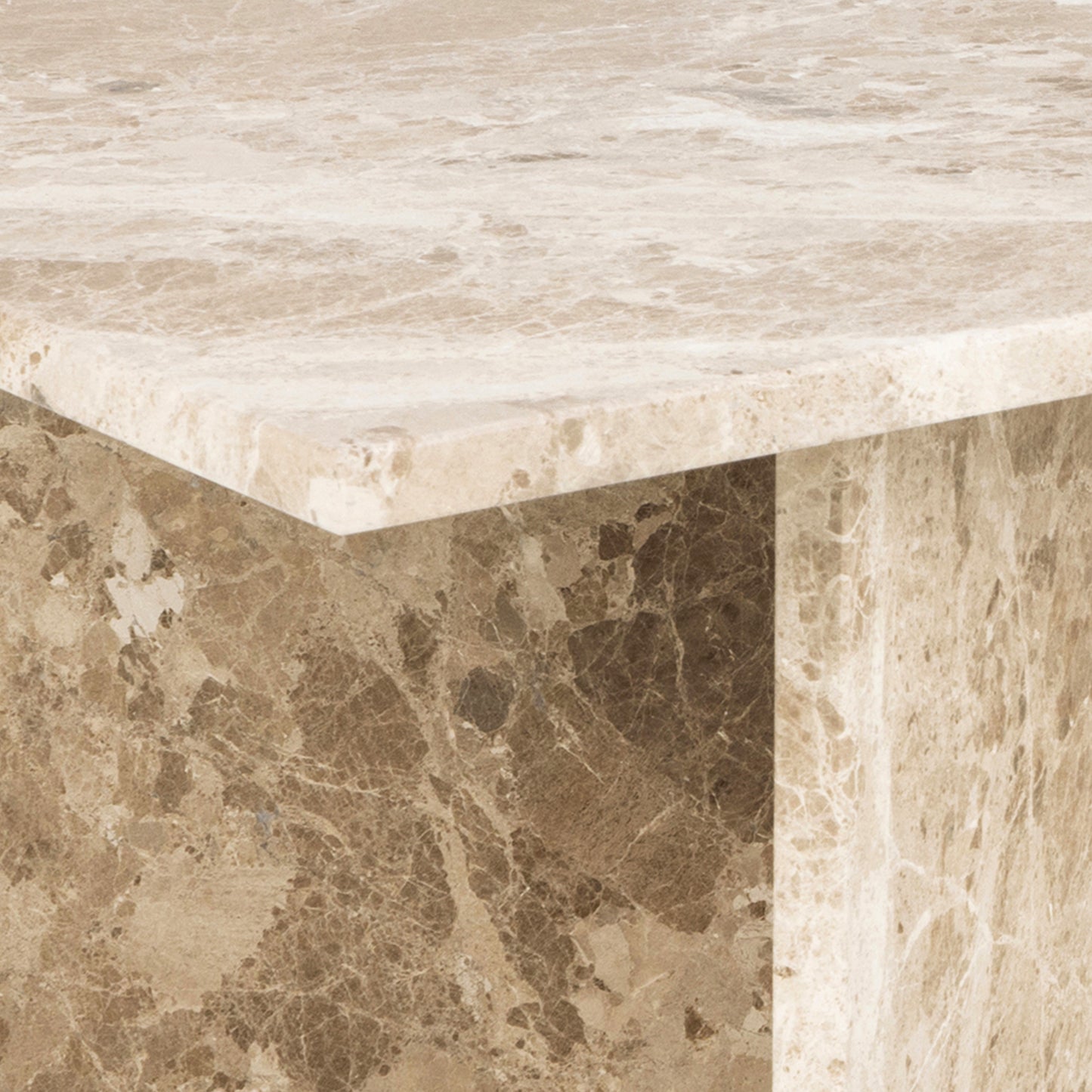 Vega Rectangular Coffee Table with Brown Marble Top 140cm