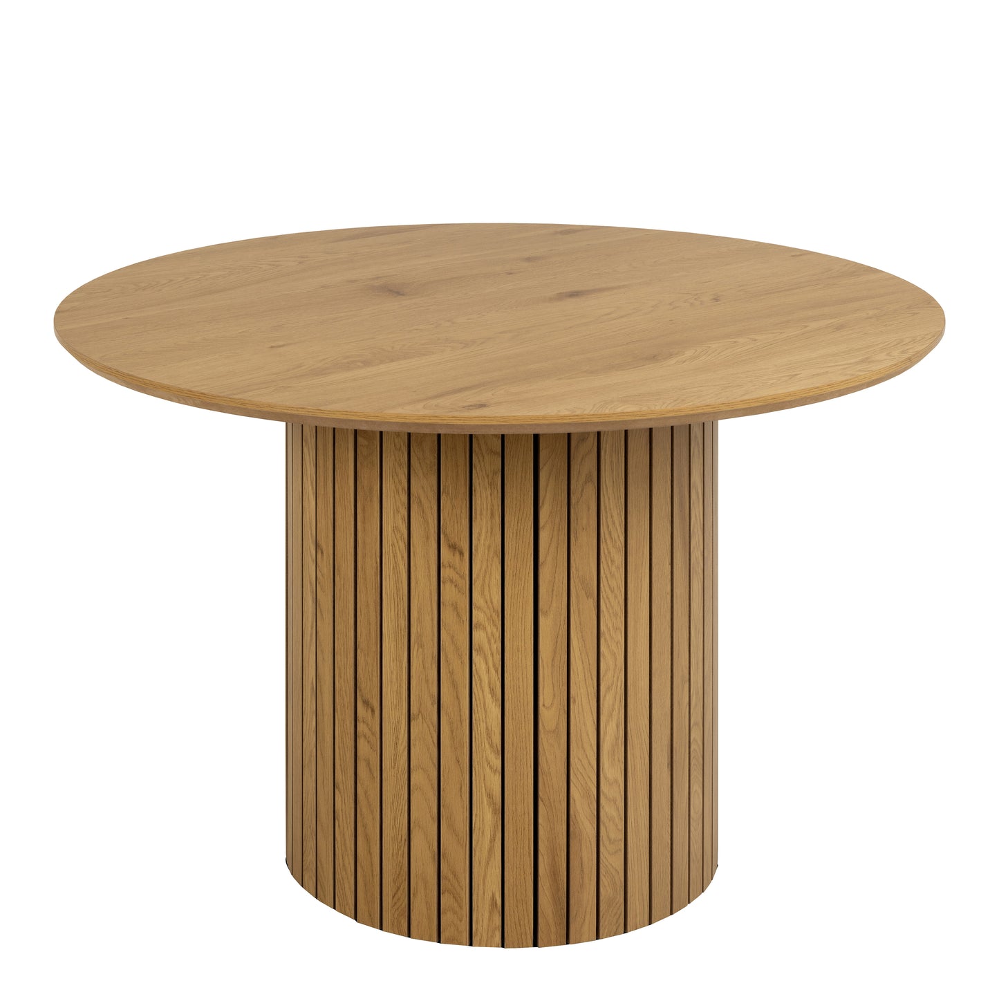 Yale Dining Table in Oak 120cm includes 4 Adele Dining Chairs in Grey Fabric