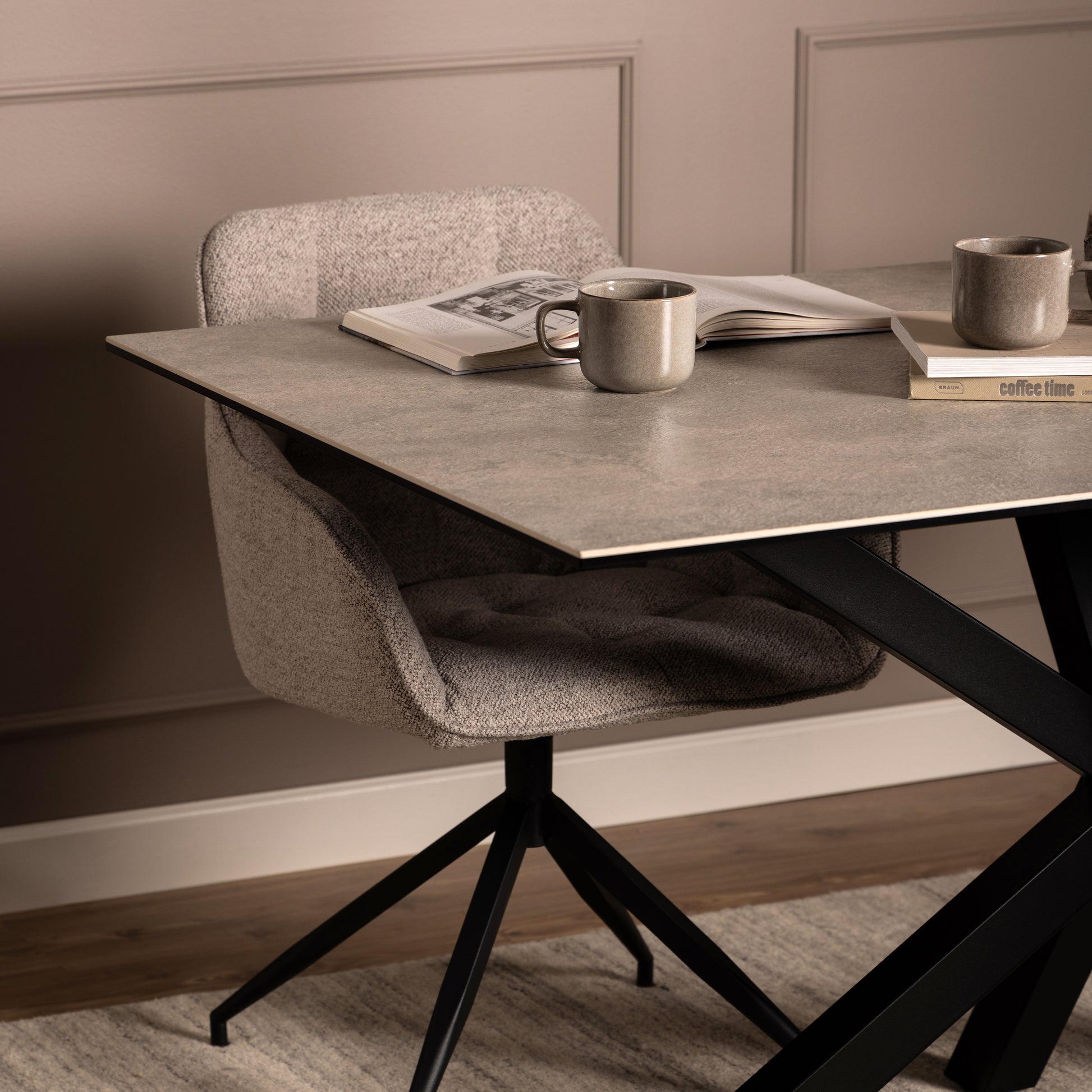 Heaven Dining Table in Ceramic Grey 160x90cm