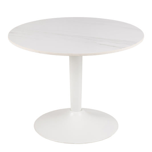 Malta Ceramic Round Coffee Table in White 60x45cm