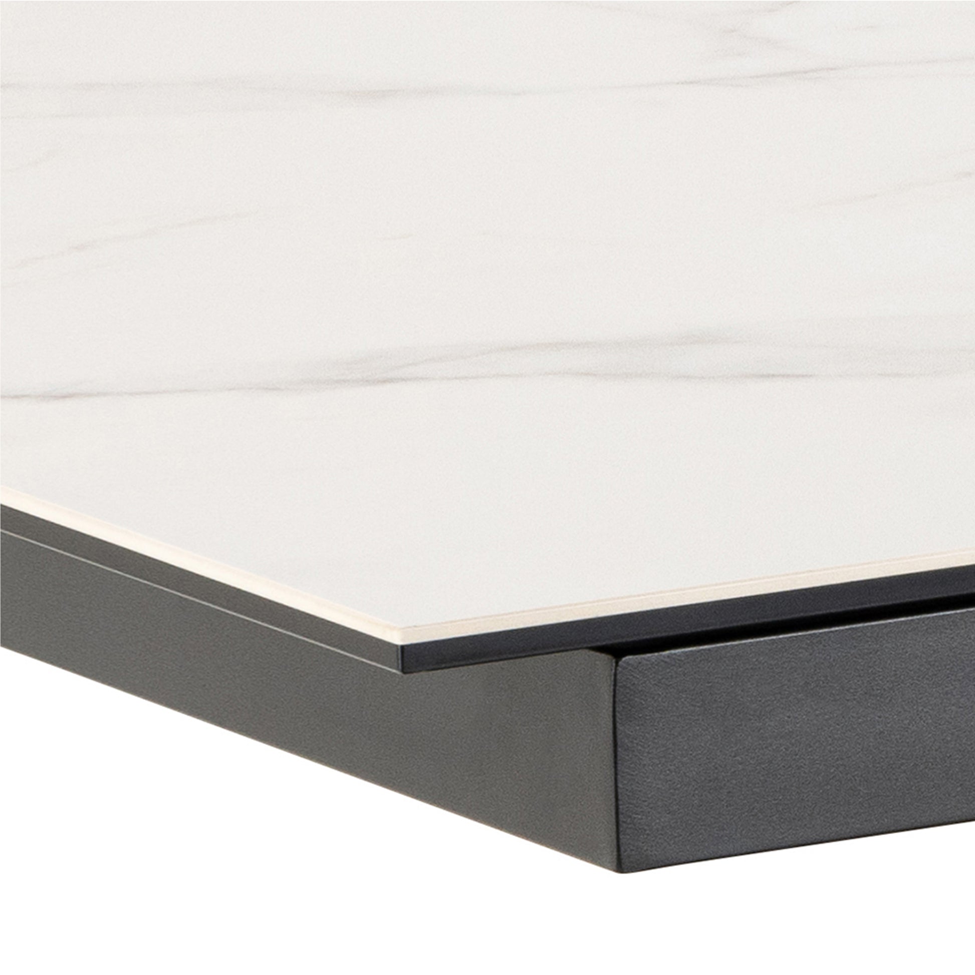 Heaven Extendable Dining Table with Ceramic White Top 168cm
