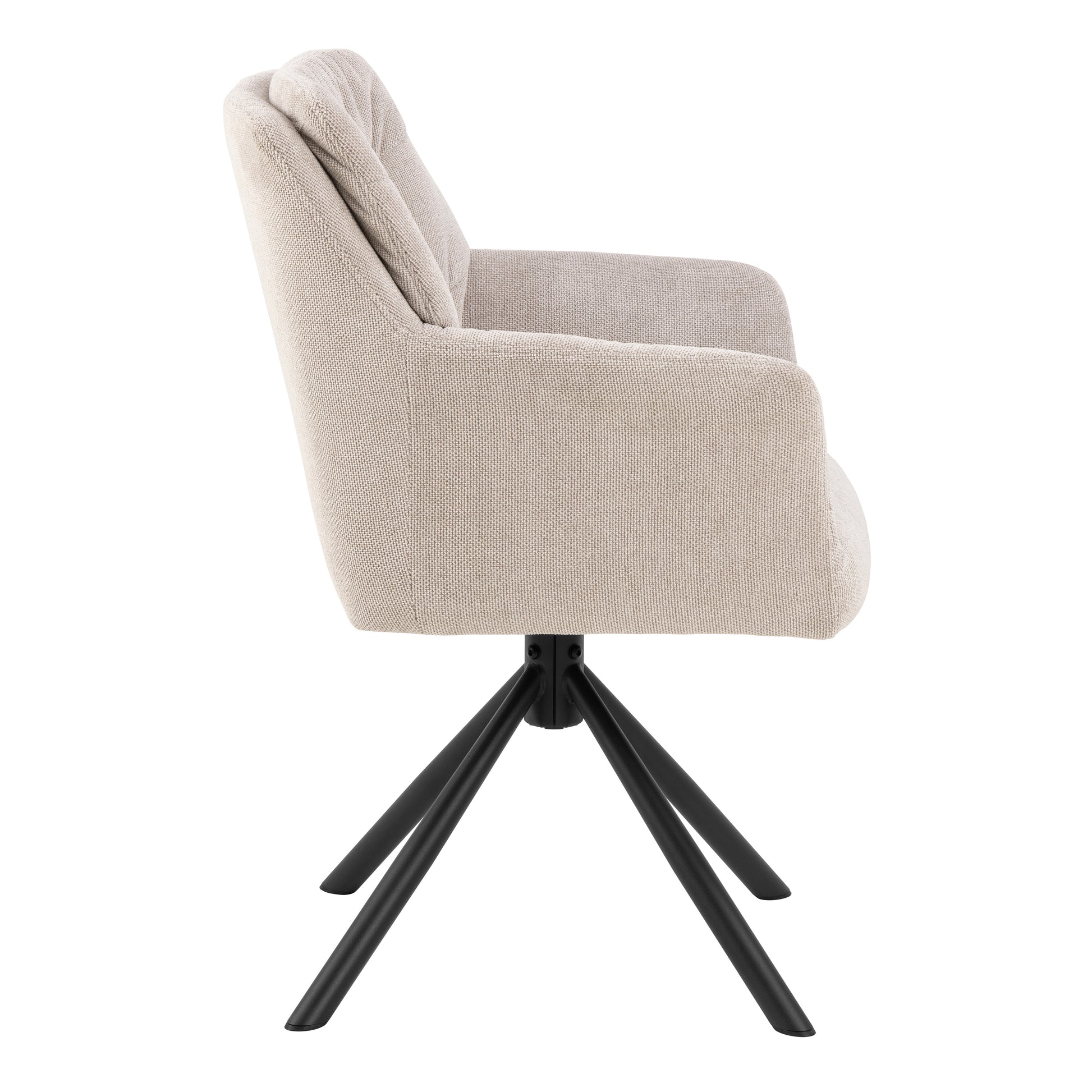 Heaven Dining Table with Ceramic White Top 135x80cm includes 4 Alonso Swivel Cream Dining Chairs with Armrest