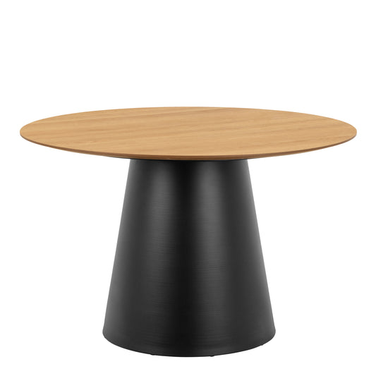 Soli Round Dining Table in Oak/Black 120cm