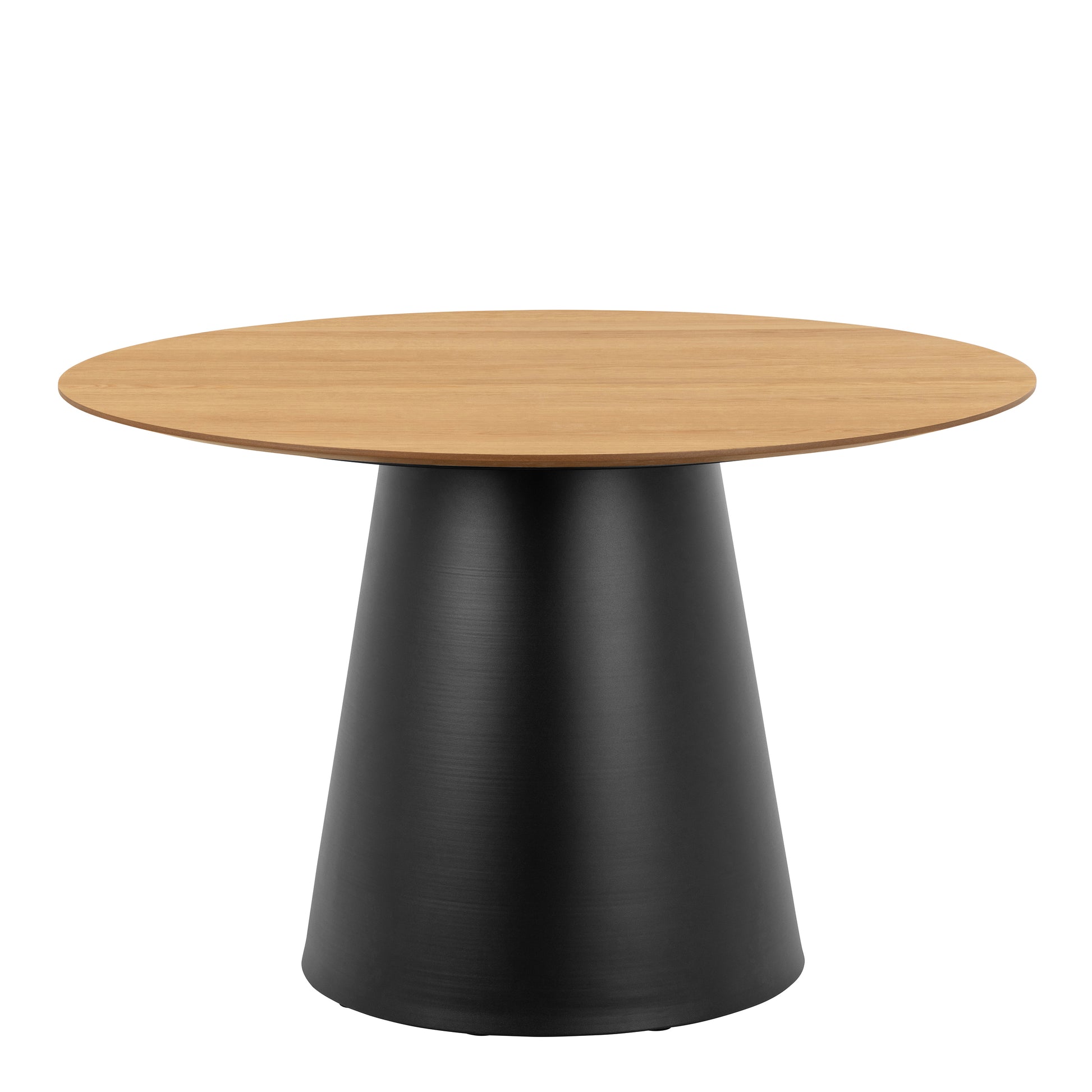 Soli Round Dining Table in Oak/Black 120cm