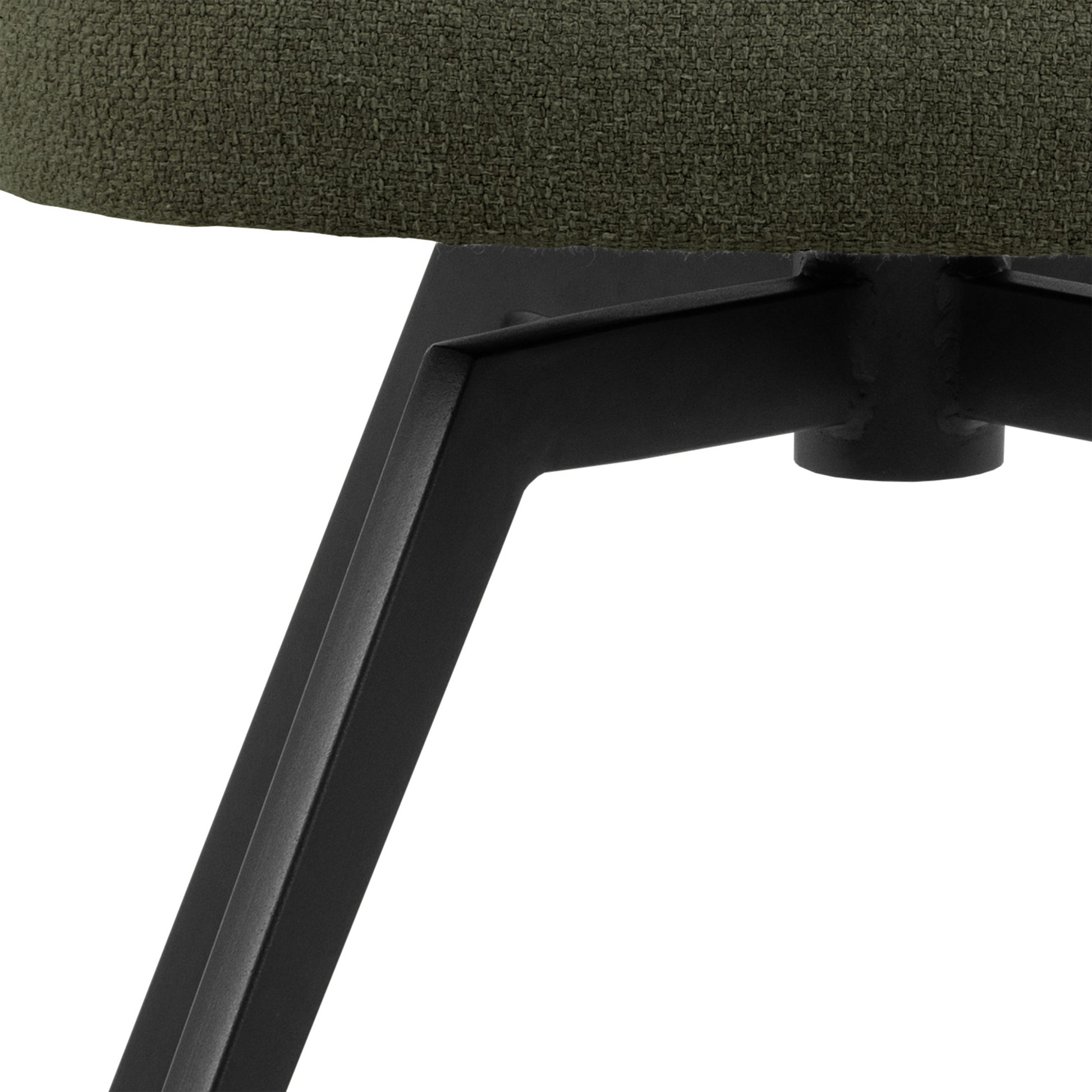 Soli Round Dining Table in Oak/Black 120cm includes 4 Darlene Dining Chairs with Armrest and Swivel Function in Green