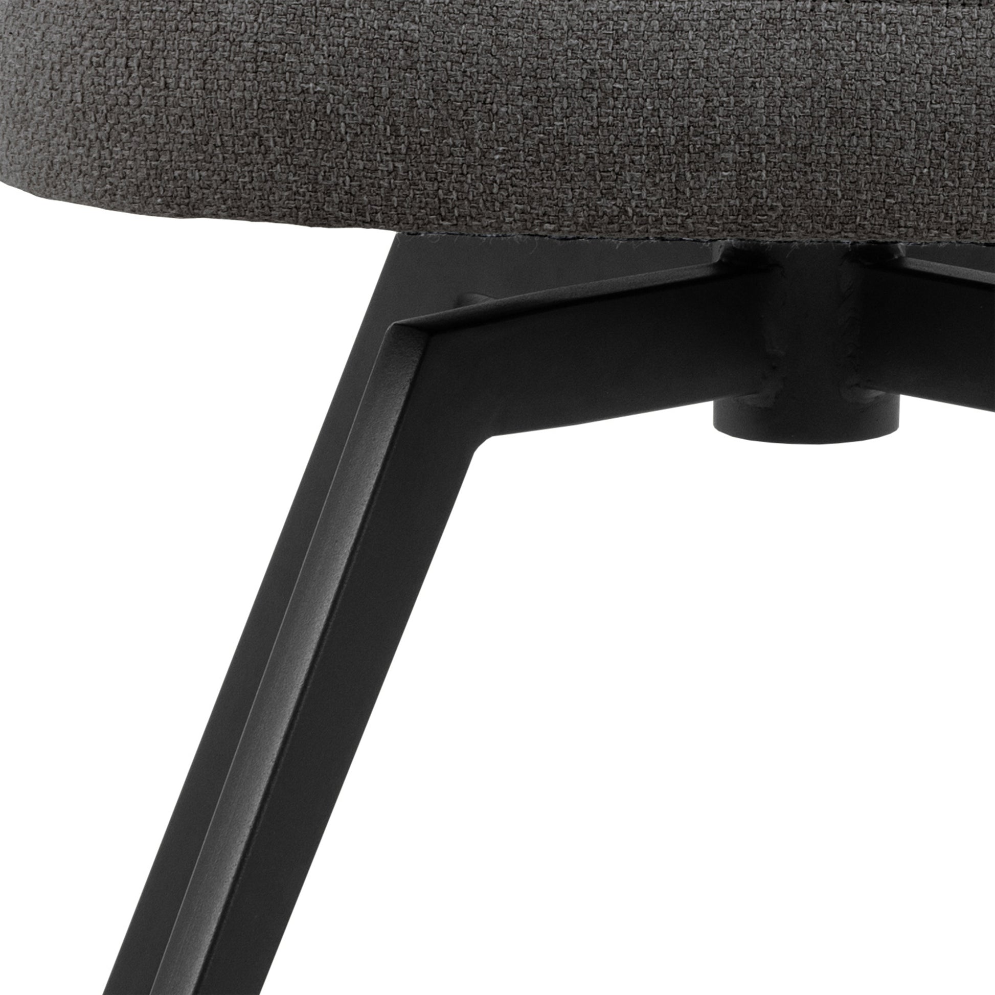 Soli Round Dining Table in Oak/Black 120cm includes 4 Darlene Dining Chairs with Armrest and Swivel Function in Grey