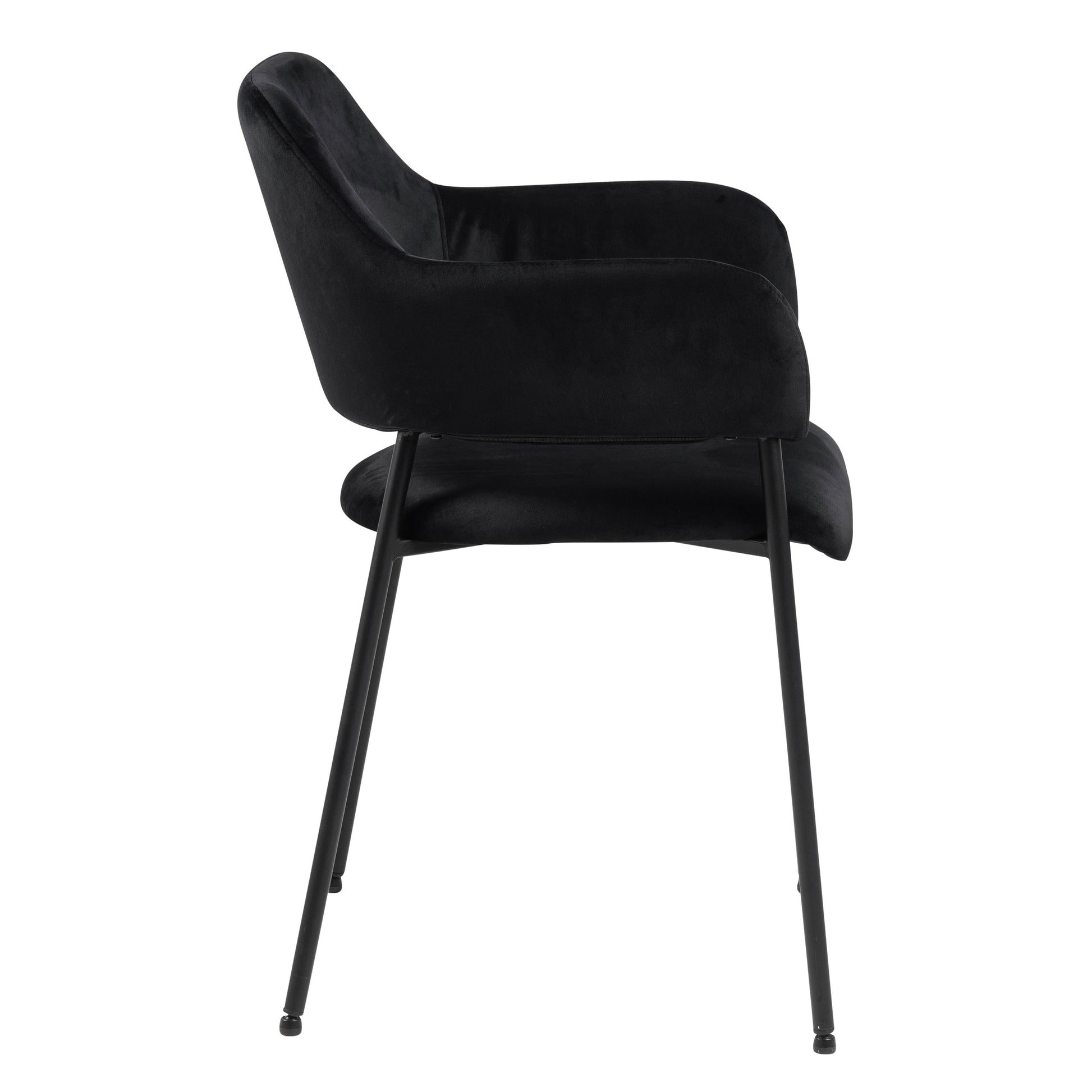 Christo Dining Table in Oak 220x105cm including 6 Lima Dining Chairs with Armrest in Black