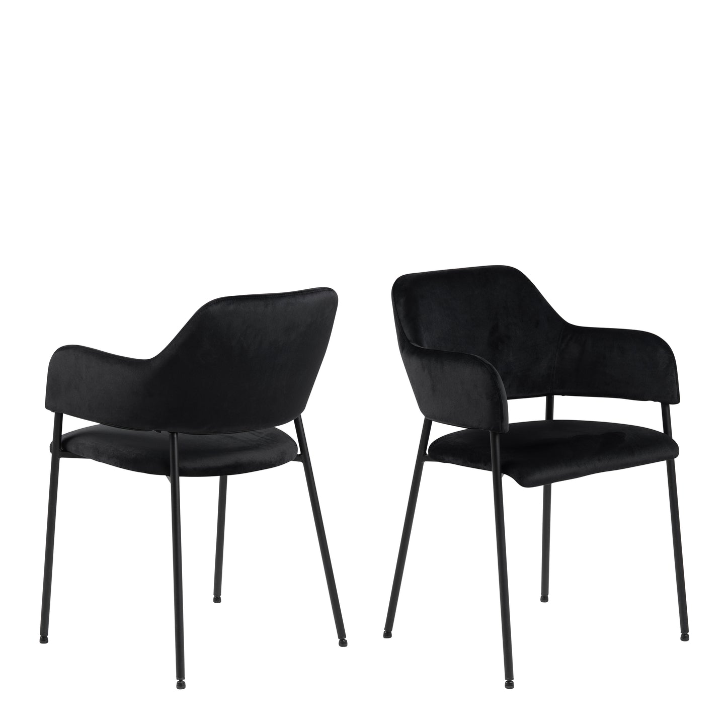 Christo Dining Table in Oak 220x105cm including 6 Lima Dining Chairs with Armrest in Black