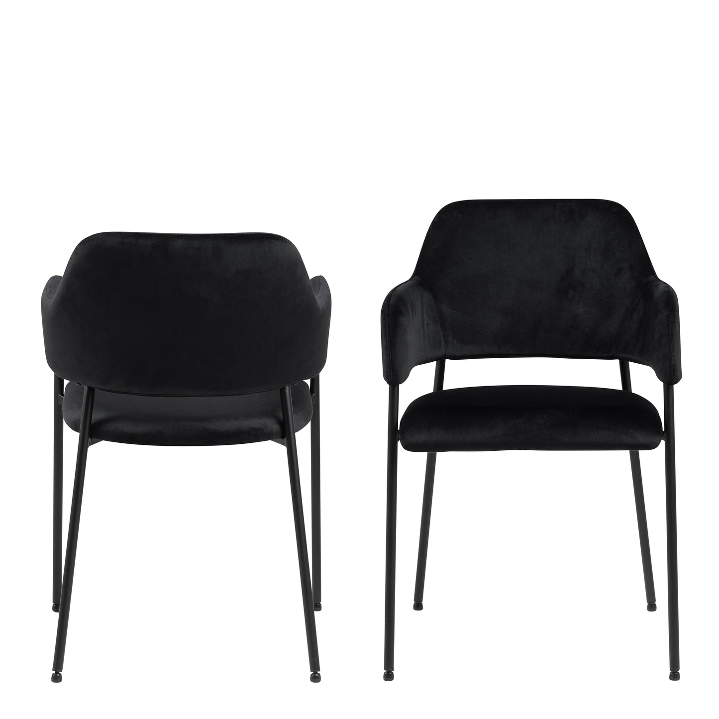 Christo Dining Table in Oak 220x105cm including 6 Lima Dining Chairs with Armrest in Black