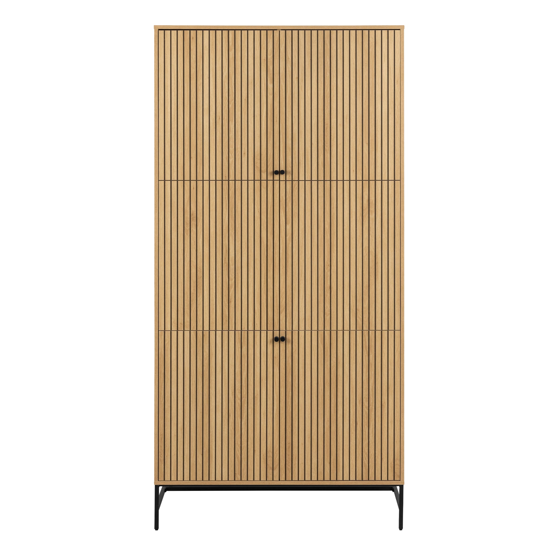 Albany Wardrobe 4 Doors in Black/Oak