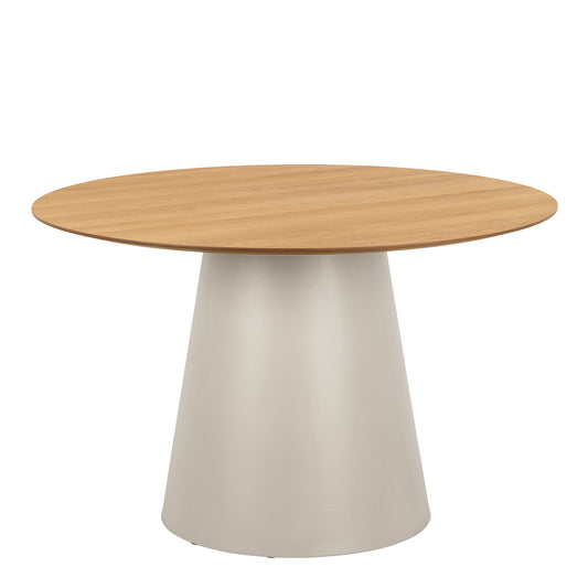 Soli Round Dining Table in Oak/Grey 120cm
