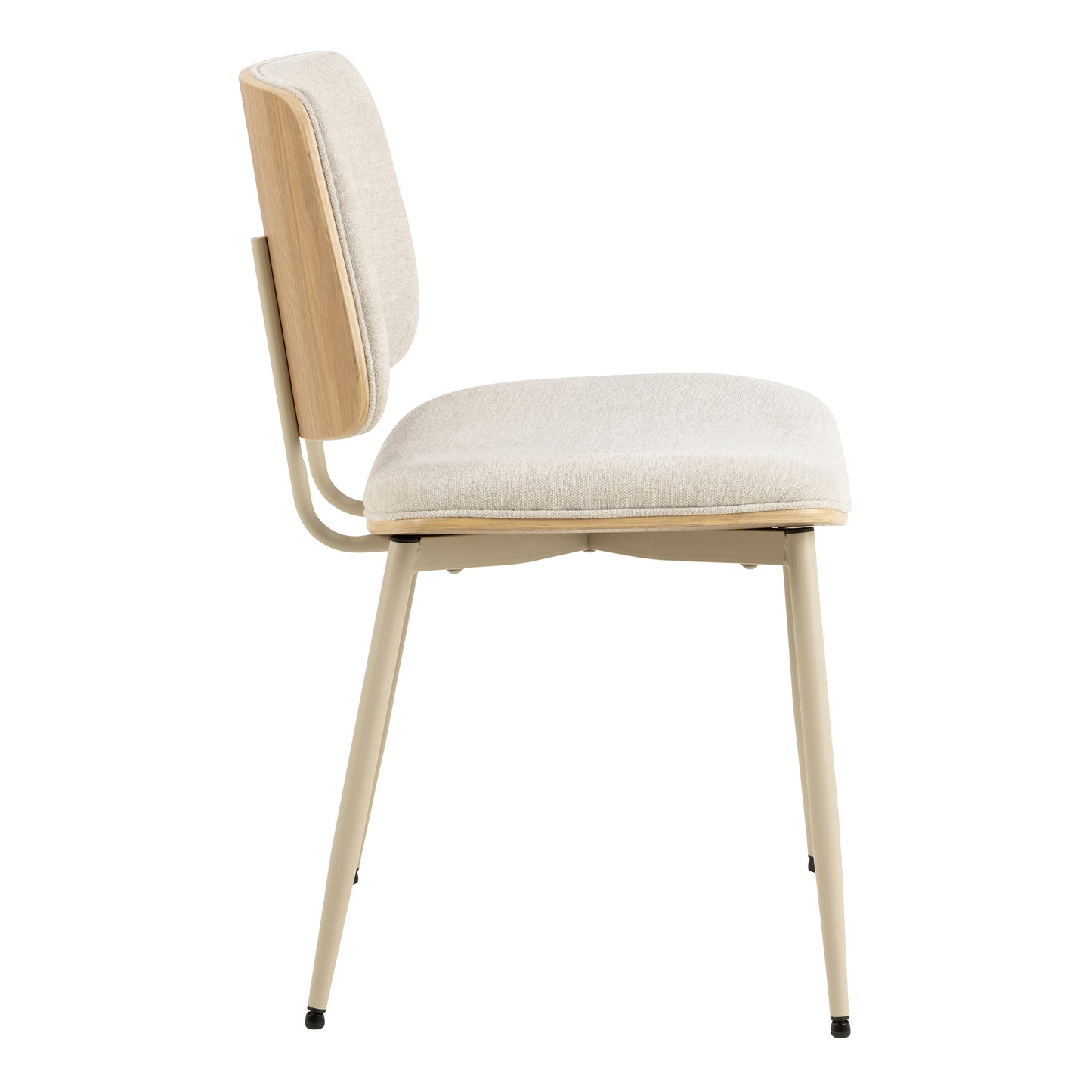 Ibiza Round Beige Dining Table with 4 Owen Dining Chairs in Beige