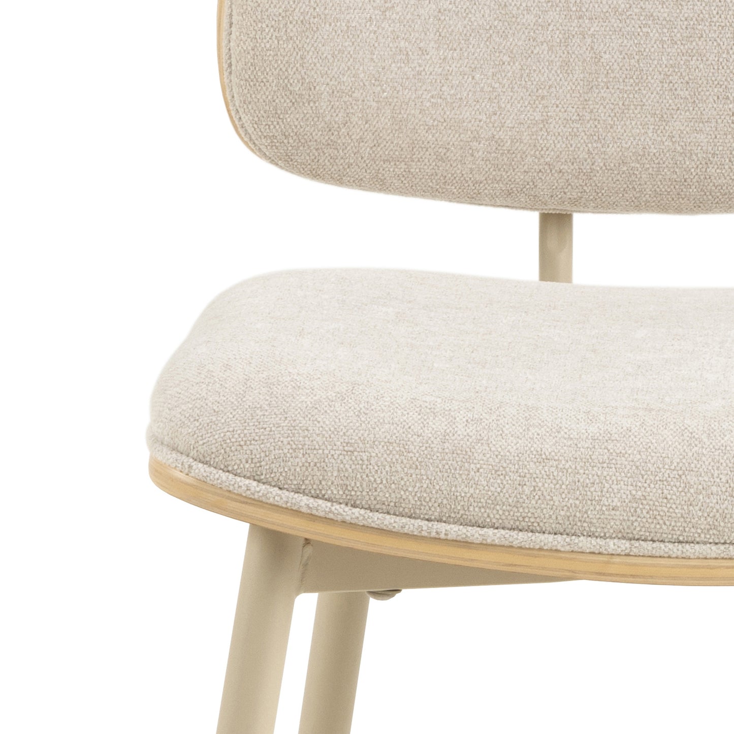 Ibiza Round Beige Dining Table with 4 Owen Dining Chairs in Beige