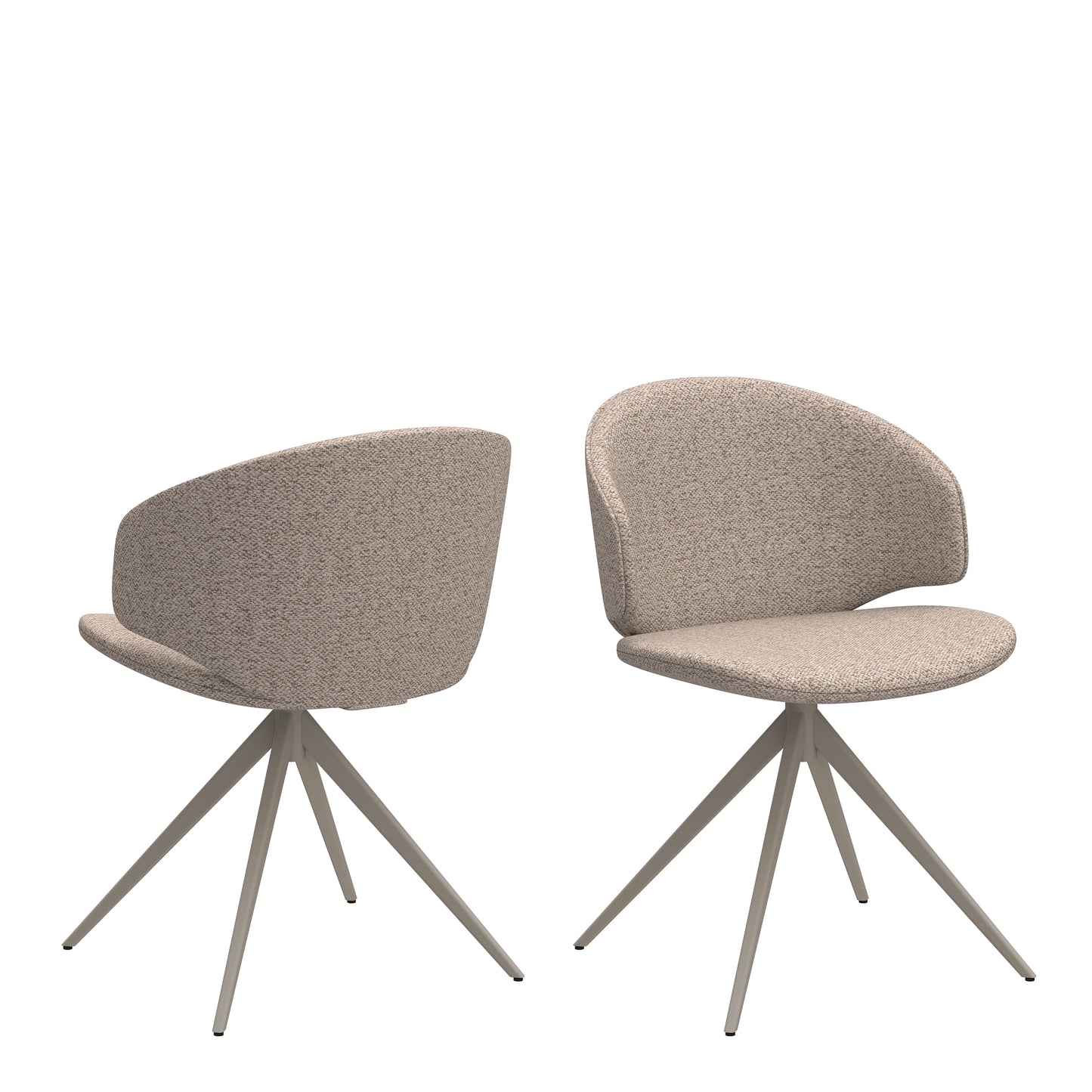 Ibiza Round Beige Dining Table with 4 Ella Swivel Cream Dining Chair