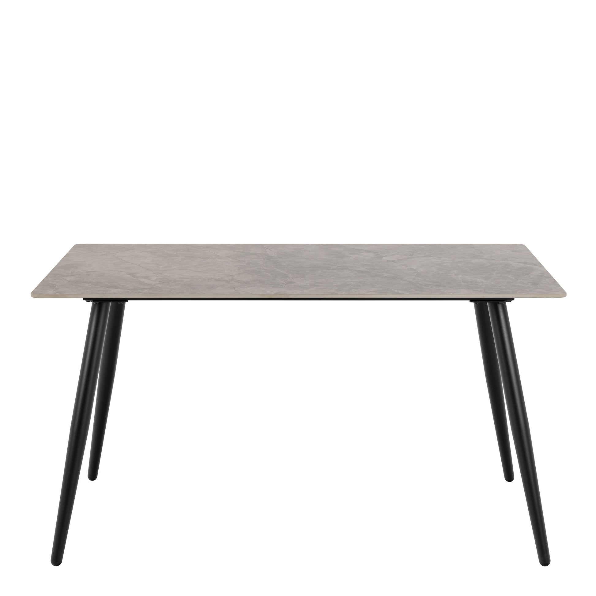Wicklow Rectangular Dining Table in Grey/Black 140x80cm