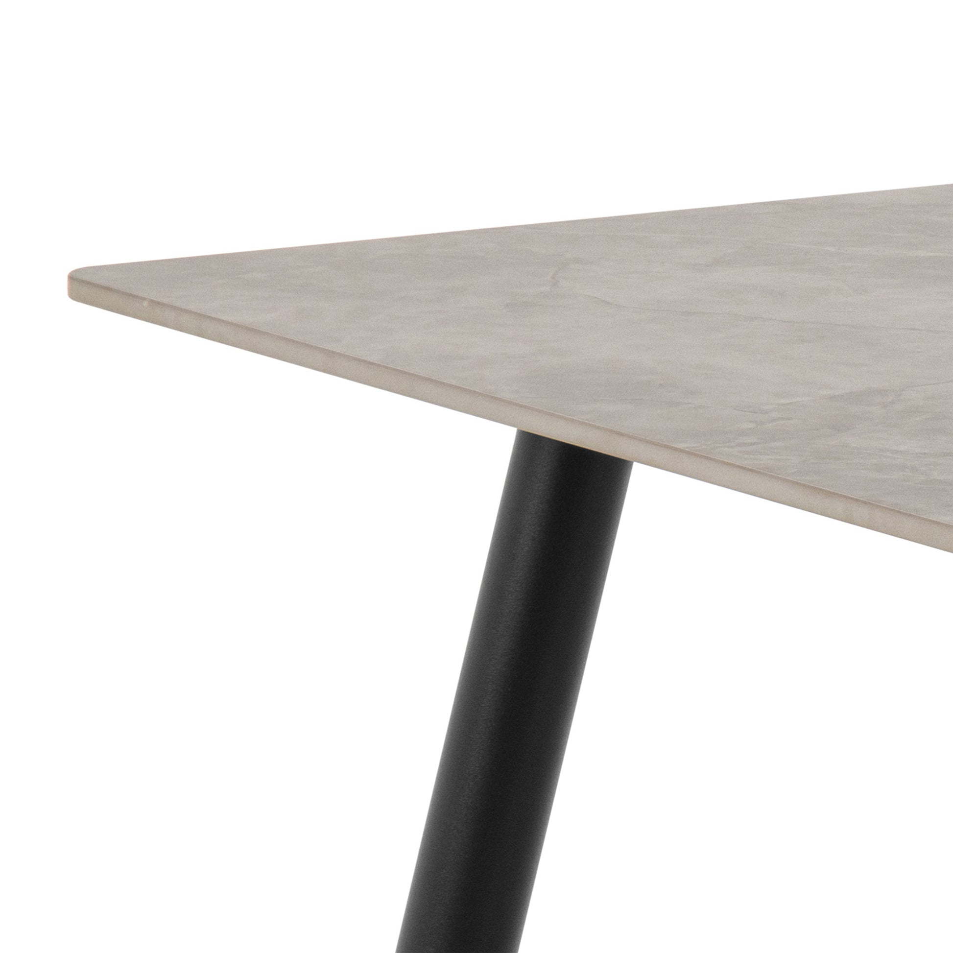 Wicklow Rectangular Dining Table in Grey/Black 140x80cm includes 4 Brooke Dining Chairs in Monza Beige