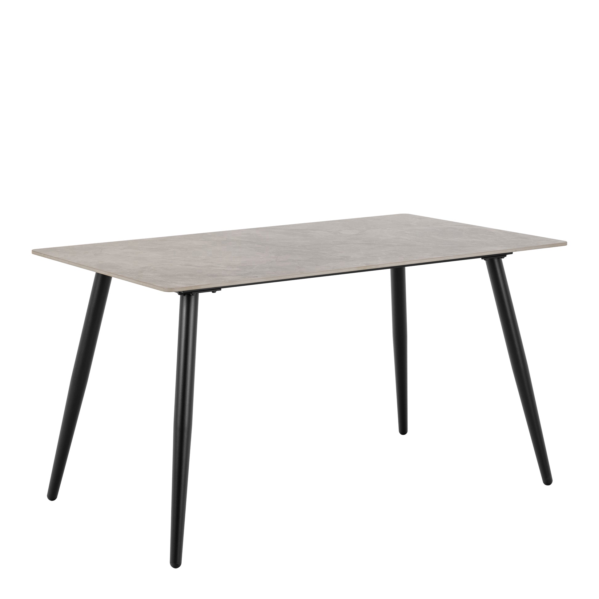 Wicklow Rectangular Dining Table in Grey/Black 140x80cm includes 4 Brooke Dining Chairs in Taupe