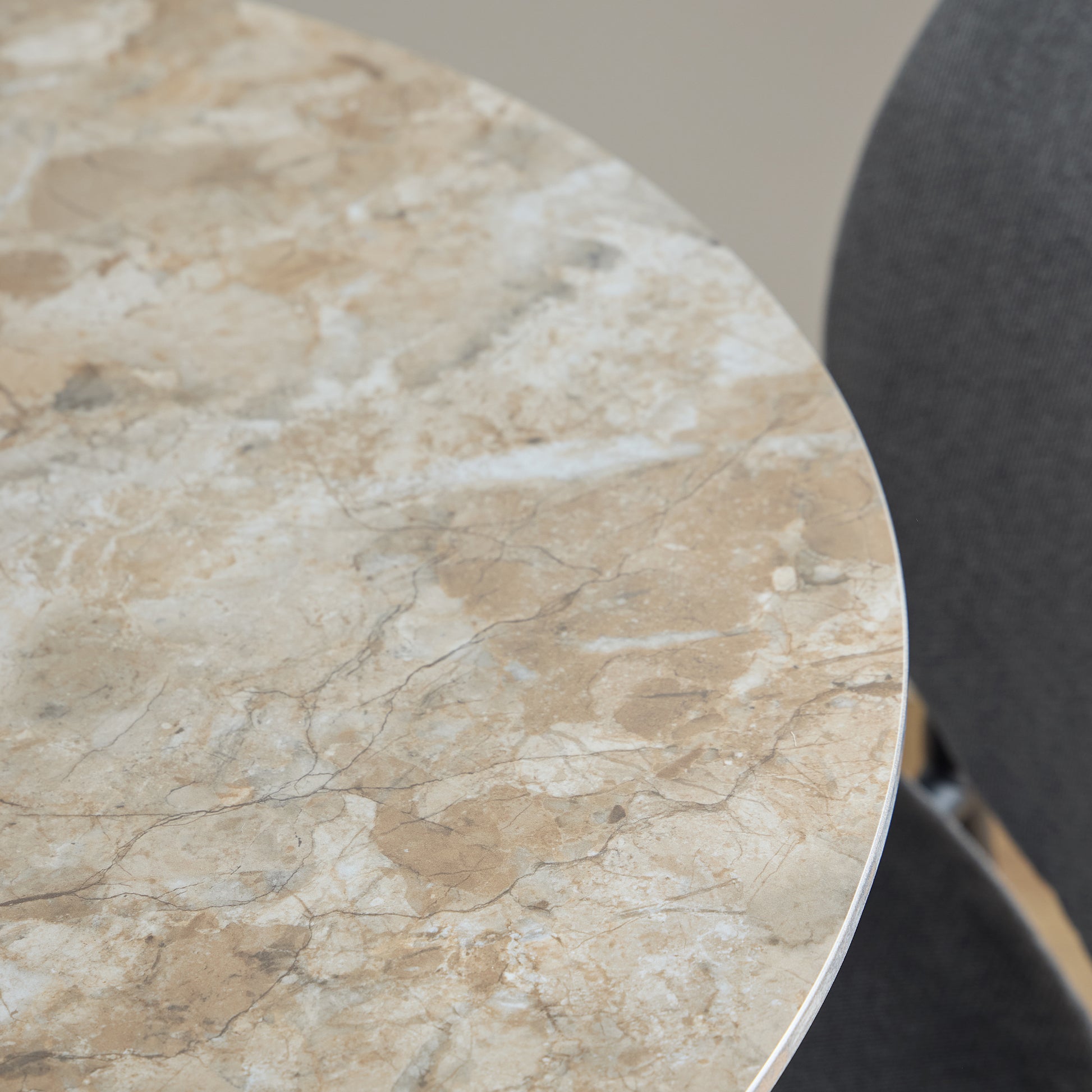 Malta Ceramic Round Dining Table Brown/Black 90x75 cm