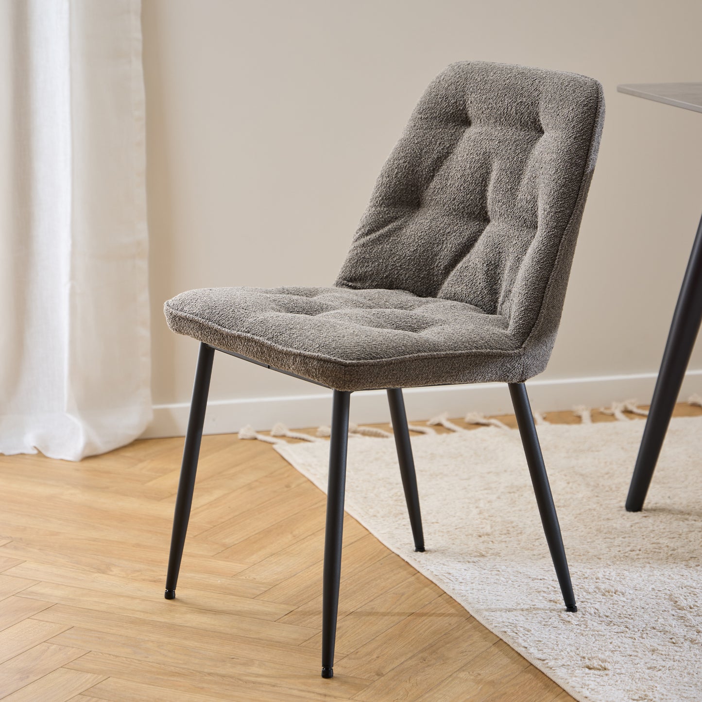 Wicklow Ceramic Dining Table Brown/Black 140x80cm includes 4 Brooke Dining Chairs in Taupe
